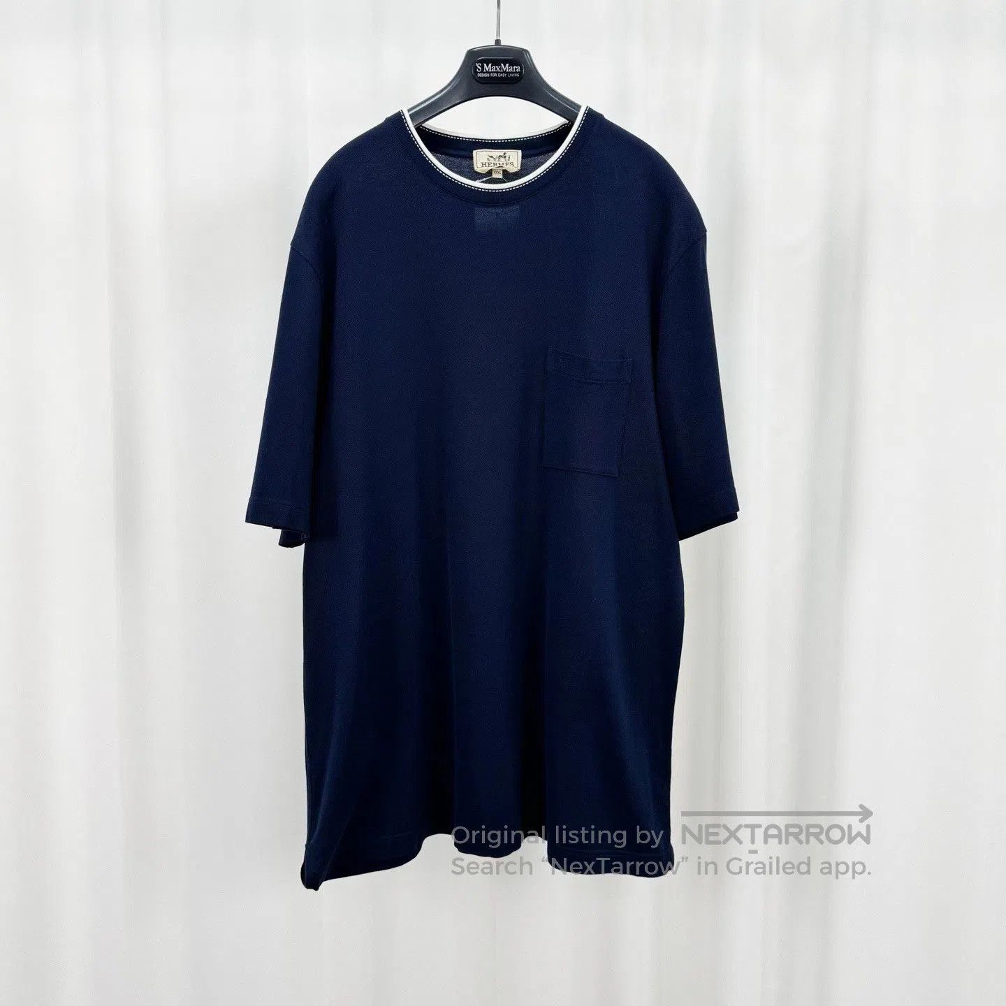 Hermes Hermes Blue Short-Sleeve Top White Collar. Size US M / EU 48-50 / 2 - 1 Thumbnail