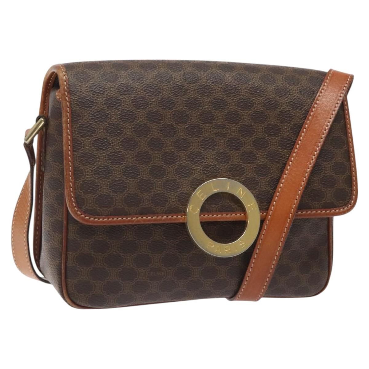 Celine CELINE Macadam Canvas Circle Shoulder Bag Pvc Leather Brown Size ONE SIZE - 1 Thumbnail