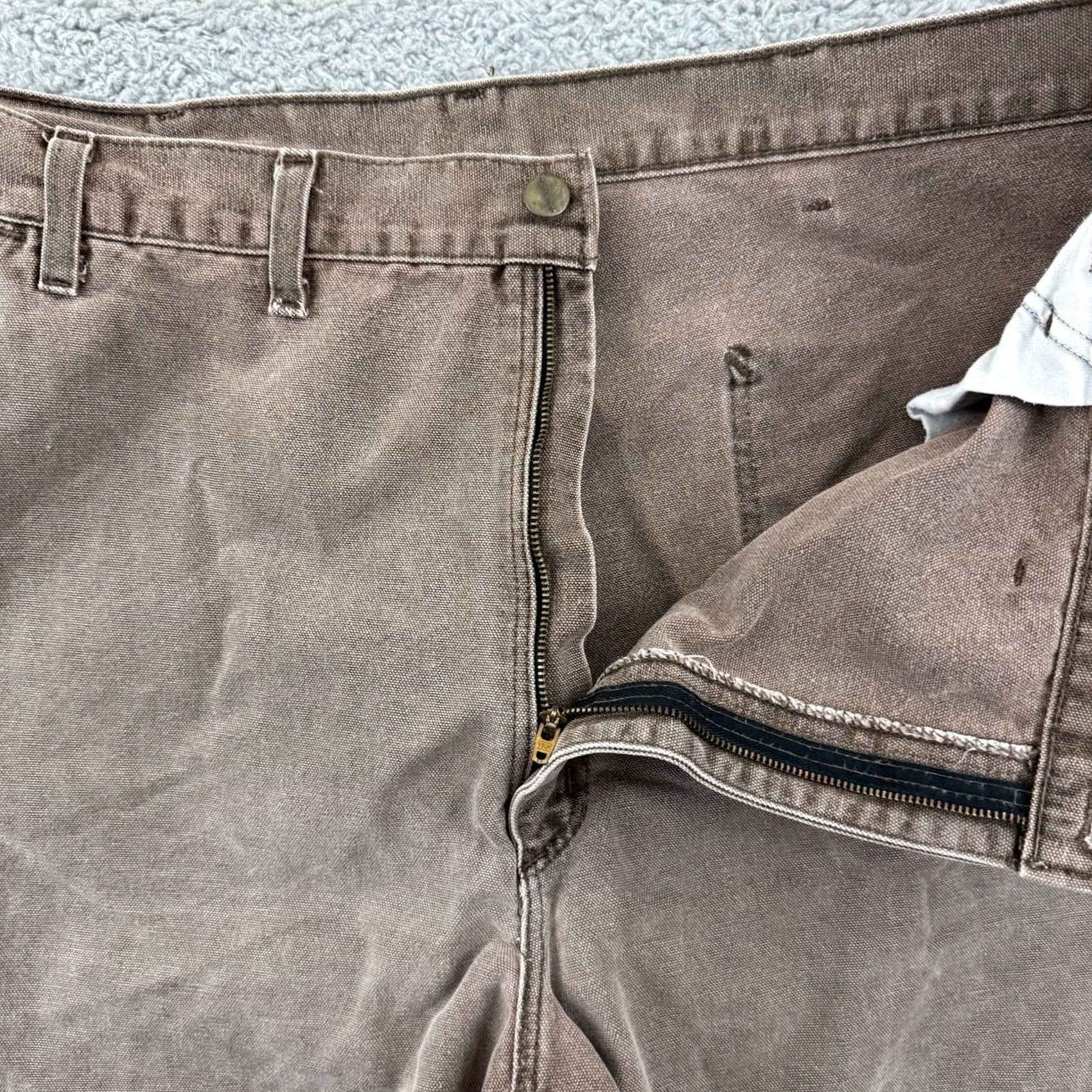Carhartt VINTAGE Carhartt Pants Men’s 44x34 Brown Carpenter Dungaree Loose 90s Workwear Size US 44 / EU 60 - 4 Thumbnail