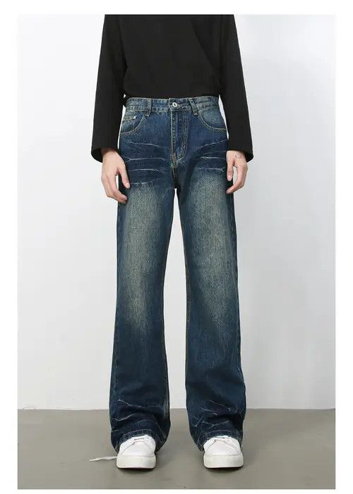 VIBE American retro washed distressed straight bootcut jeans Size US 32 / EU 48 - 1 Thumbnail