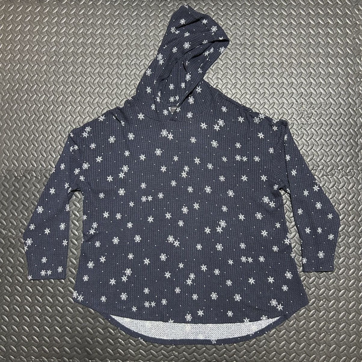 Other Lane Bryant Hoodie Tee Top Snowflake Navy Curved Hem 22/24 Size 4XL / US 24-26 - 1 Thumbnail