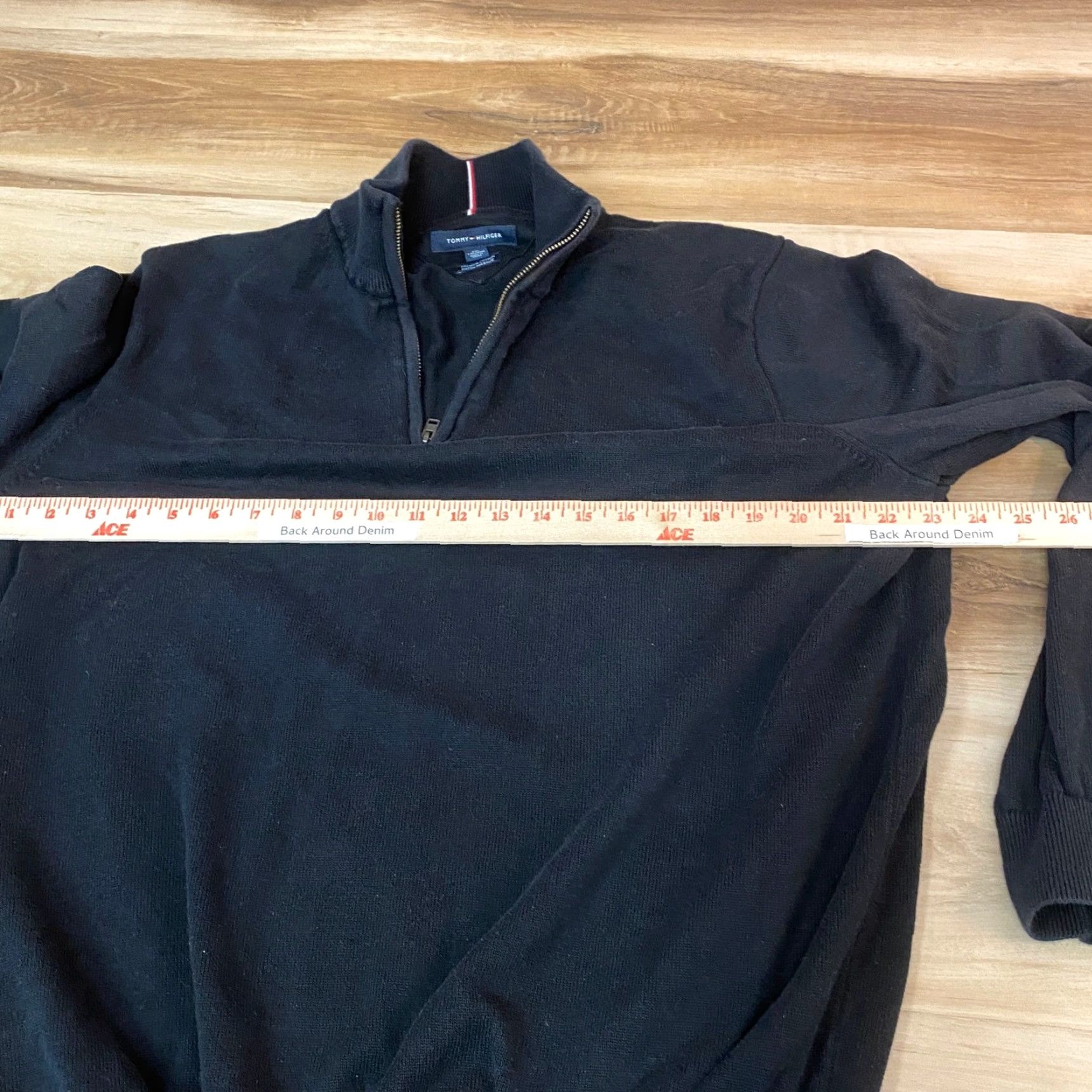 Tommy Hilfiger Tommy Hilfiger Men's Black Premium Cotton 1/4 Zip Pullover Sweater XXL Slim Size US XXL / EU 58 / 5 - 5 Thumbnail