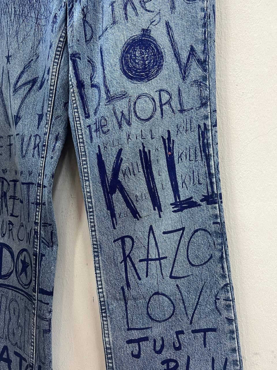 W&LT AW97 W&LT Walter Van Beirendonck Pen Scribble Denim Size US 32 / EU 48 - 3 Thumbnail