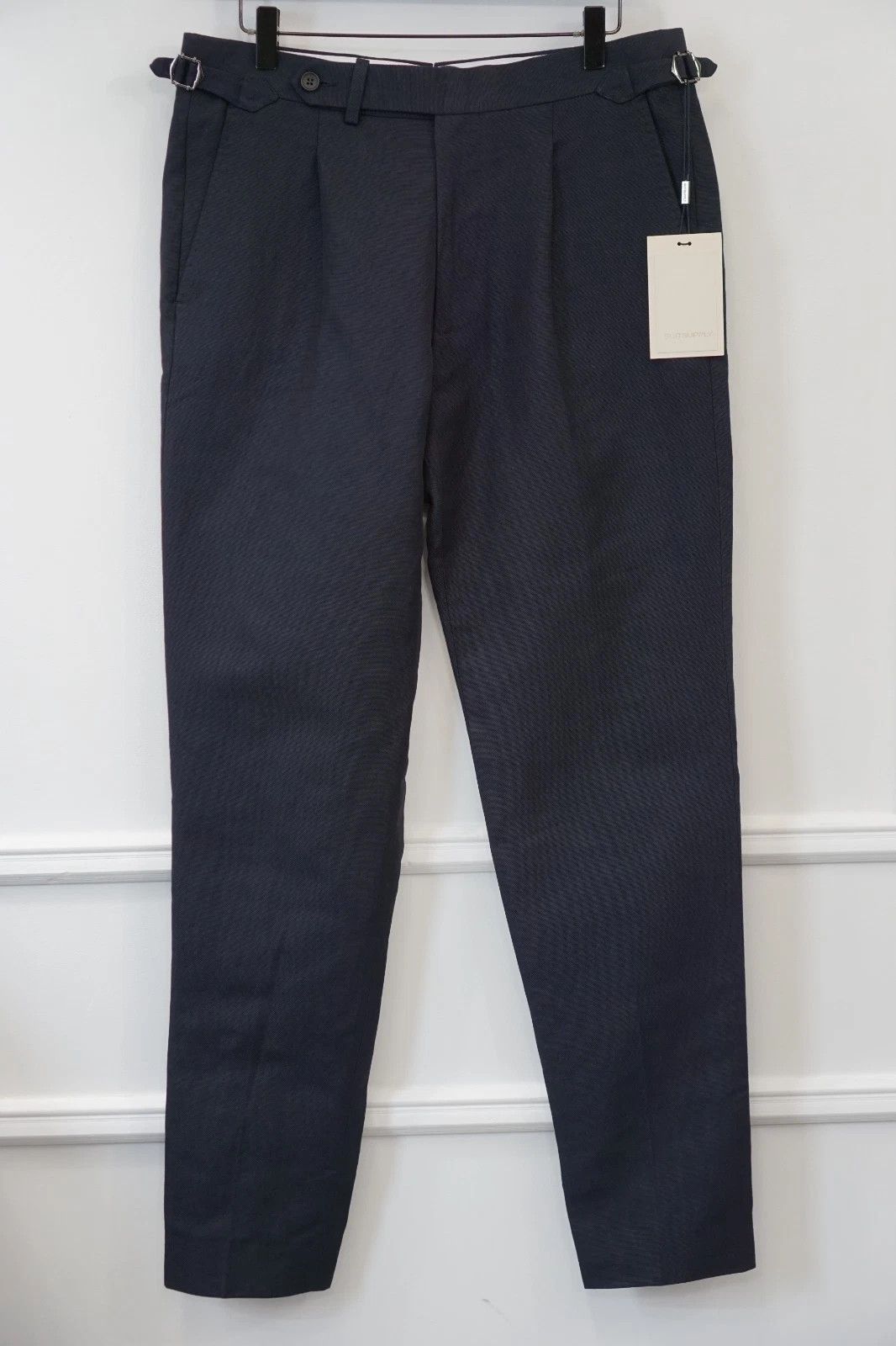 Suitsupply Men Suitsupply Trousers Navy Blue Viga ZC Cotton Linen US38 Size 38R - 1 Thumbnail