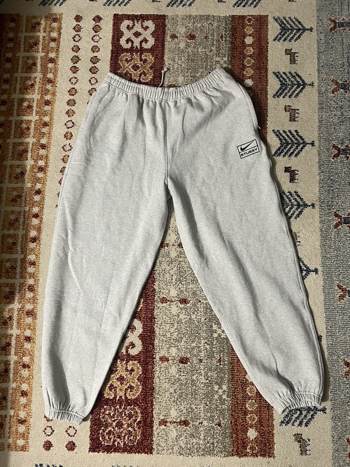 image of Nike x Stussy Fleece Pant Grey/black, Men's (Size 36)