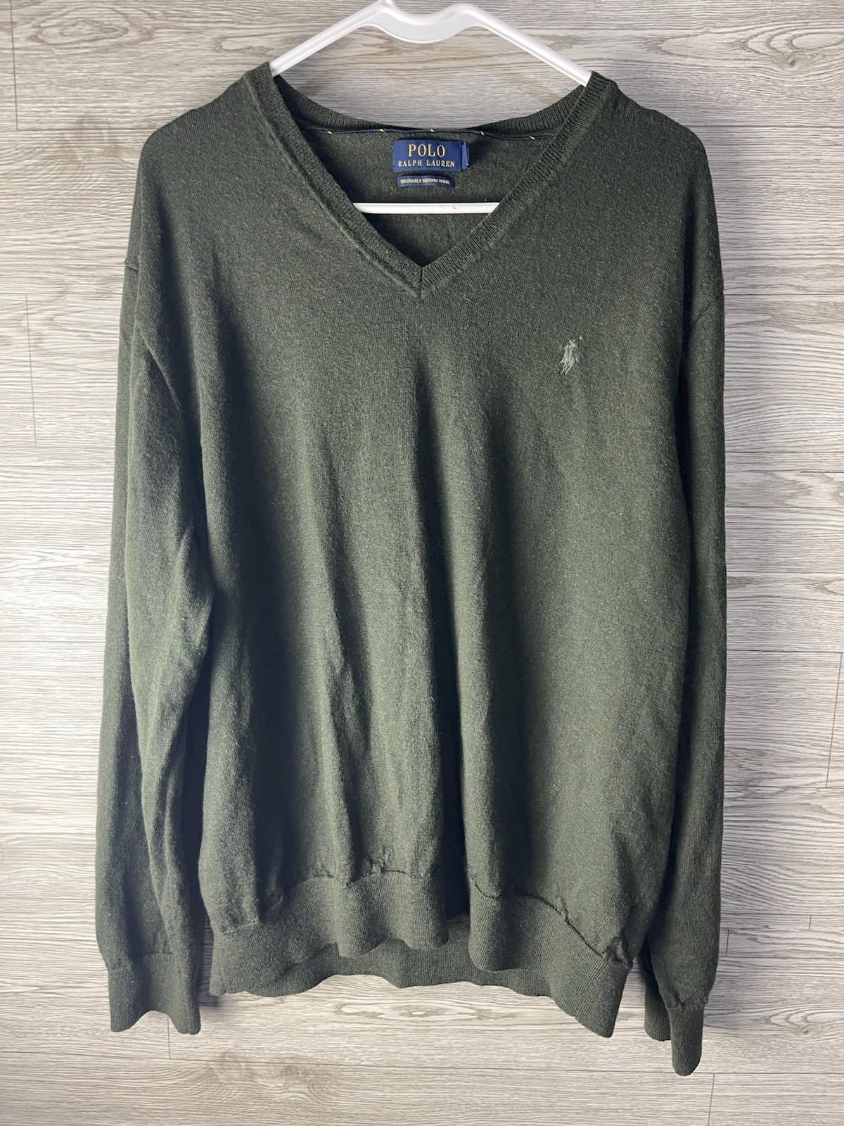 Polo Ralph Lauren Polo Ralph Lauren Sweater Mens XXL Merino Wool Green Size US XXL / EU 58 / 5 - 1 Thumbnail