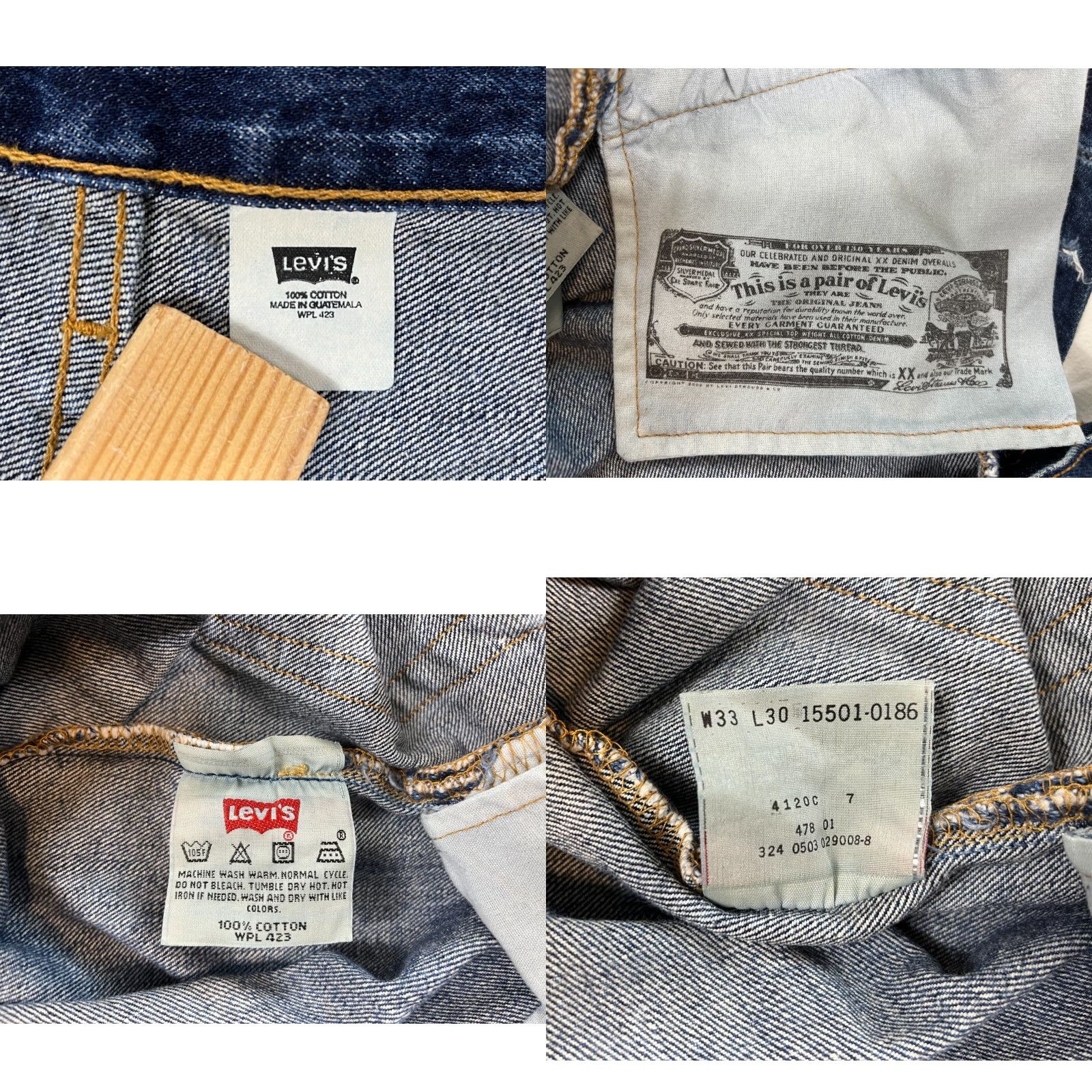 Levi's VINTAGE Levi's 501 Jeans Men 501 Red Tab Medium Wash W33xL30 Blue 90s Mens Jeans Size US 33 - 8 Thumbnail