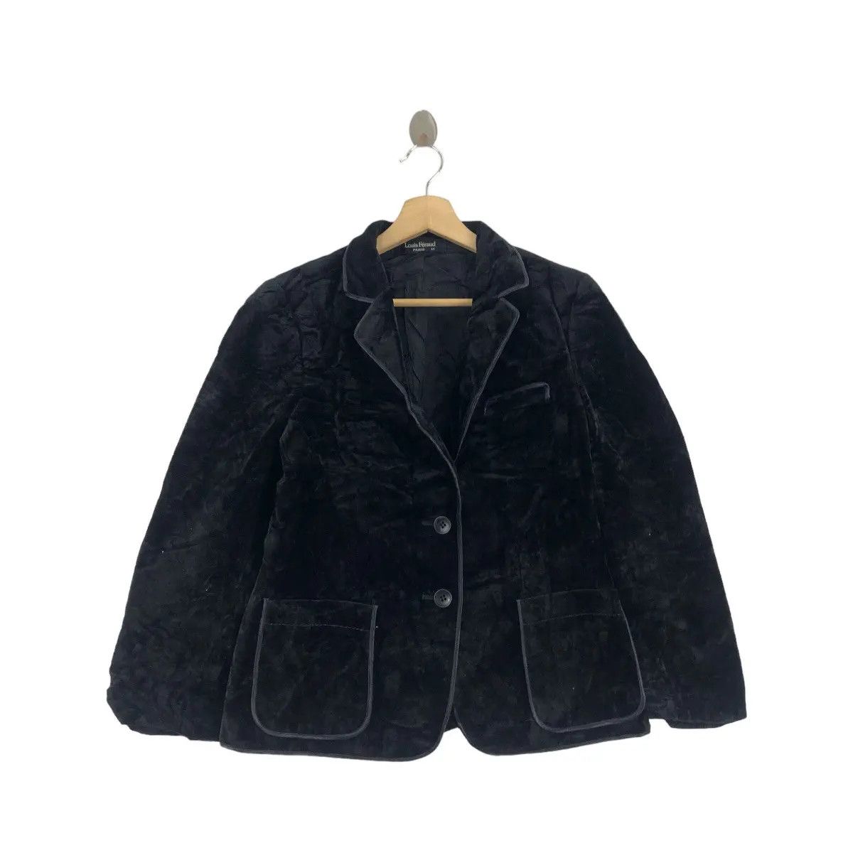 Louis Feraud Vtg 80’ LOUIS FERAUD PARIS Velvet Viscose Coat Blazer Suit Size S / US 4 / IT 40 - 1 Thumbnail