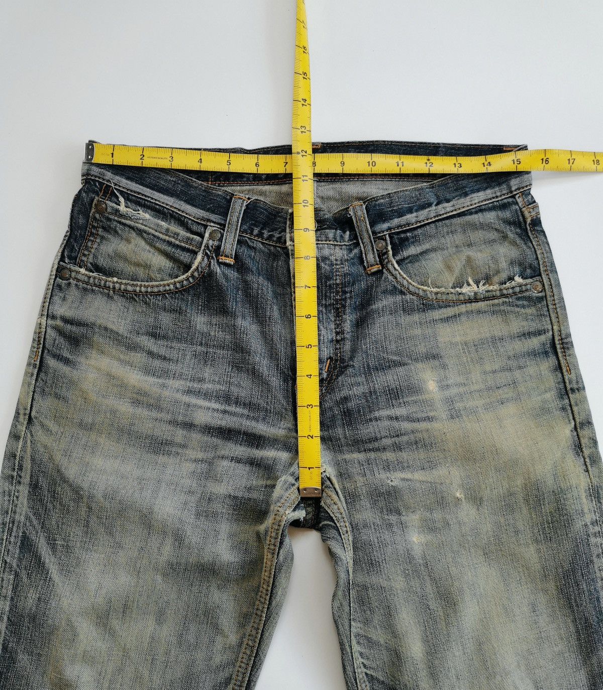 Edwin Bootcut Thrashed Edwin 500RV Mud Distressed Jeans ERD Grunge Size US 31 - 16 Thumbnail