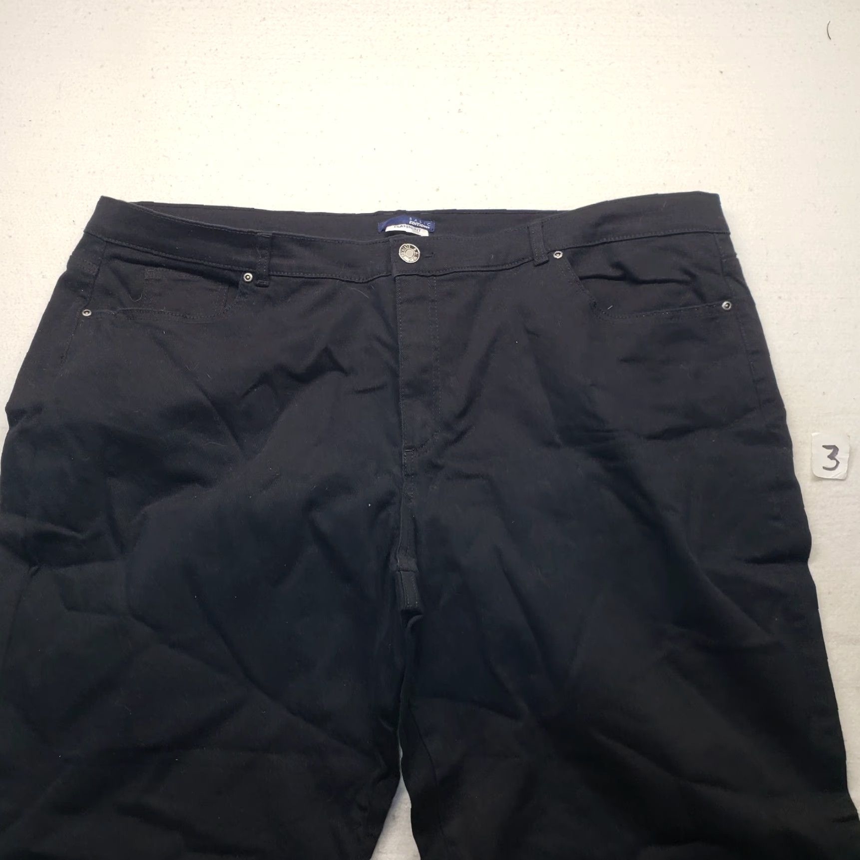 Basic Editions VINTAGE Basic Editions Women Pants Women's Straight Leg Pants 26W Black Cotton Casual Business Size 26" / US 2 / IT 38 - 2 Thumbnail