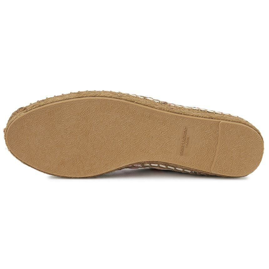 Saint Laurent Paris o1bcso1str1124 Cassandre Embroidered Espadrilles in Ivory Size US 6 / IT 36 - 8 Thumbnail