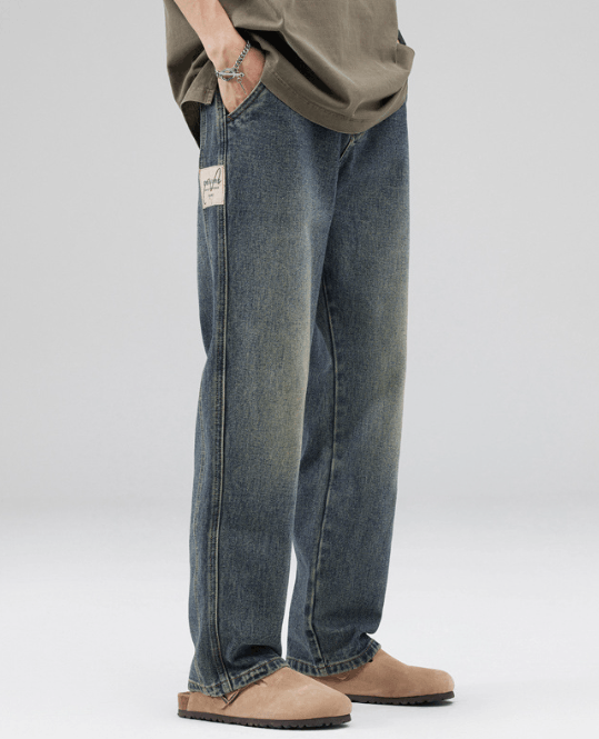 Japanese Brand × Jean Men's straight wide-leg casual distressed mid-rise jeans Size US 32 / EU 48 - 2 Thumbnail