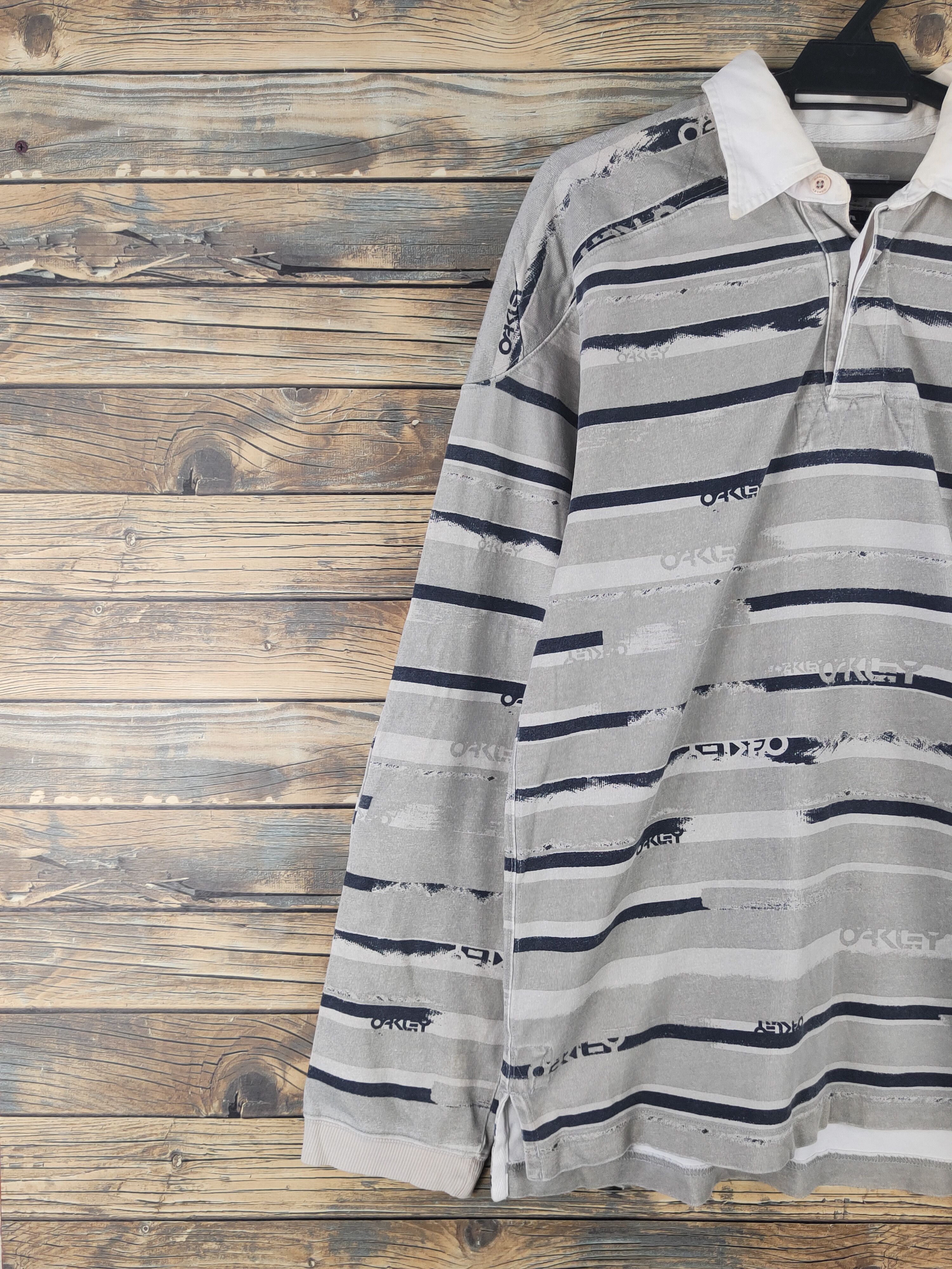 Oakley DL Oakley Gray Long Sleeve Polo Shirts #1723 Size US M / EU 48-50 / 2 - 3 Thumbnail