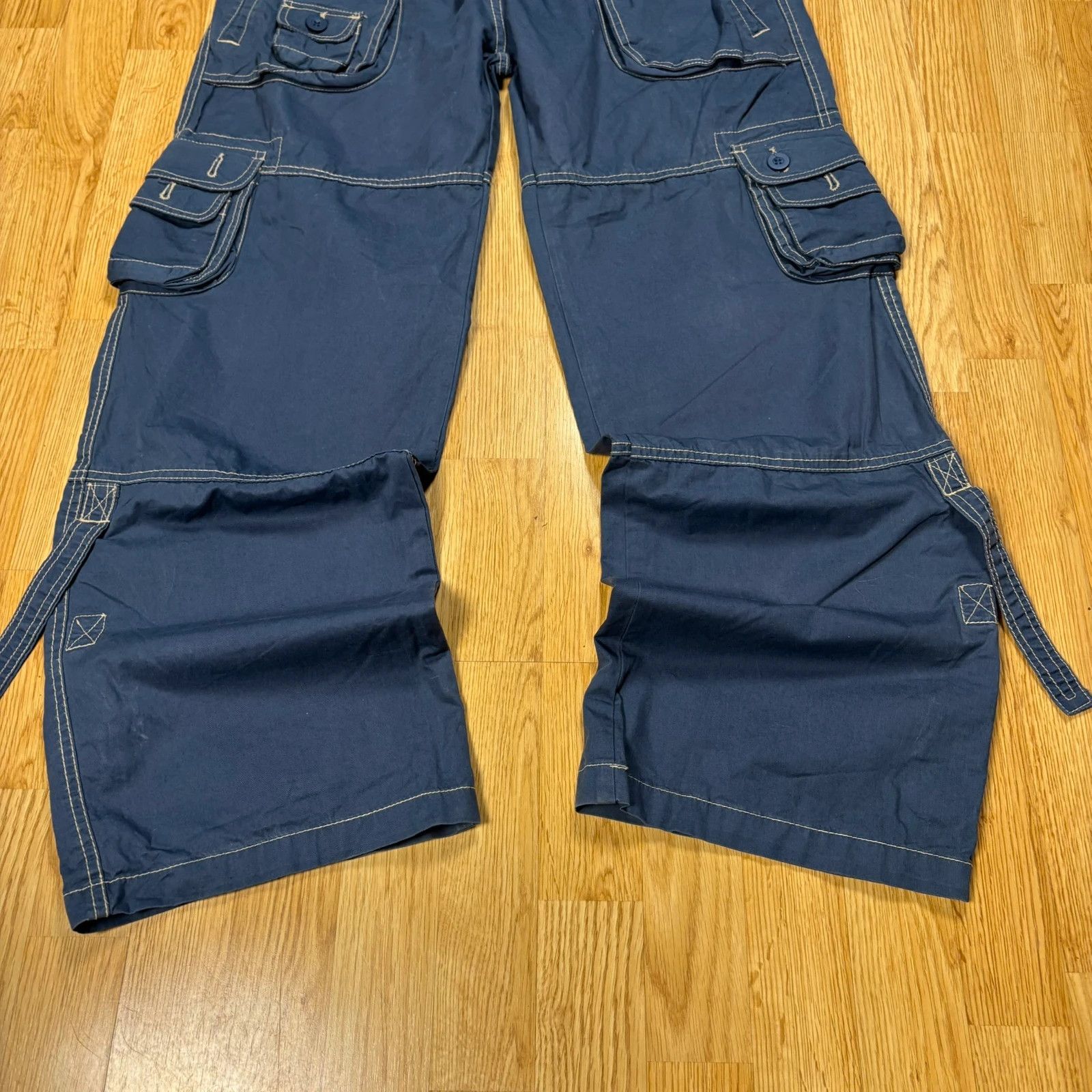 Japanese Brand Denim Co Blue Cargo Pants Size US 34 / EU 50 - 4 Thumbnail