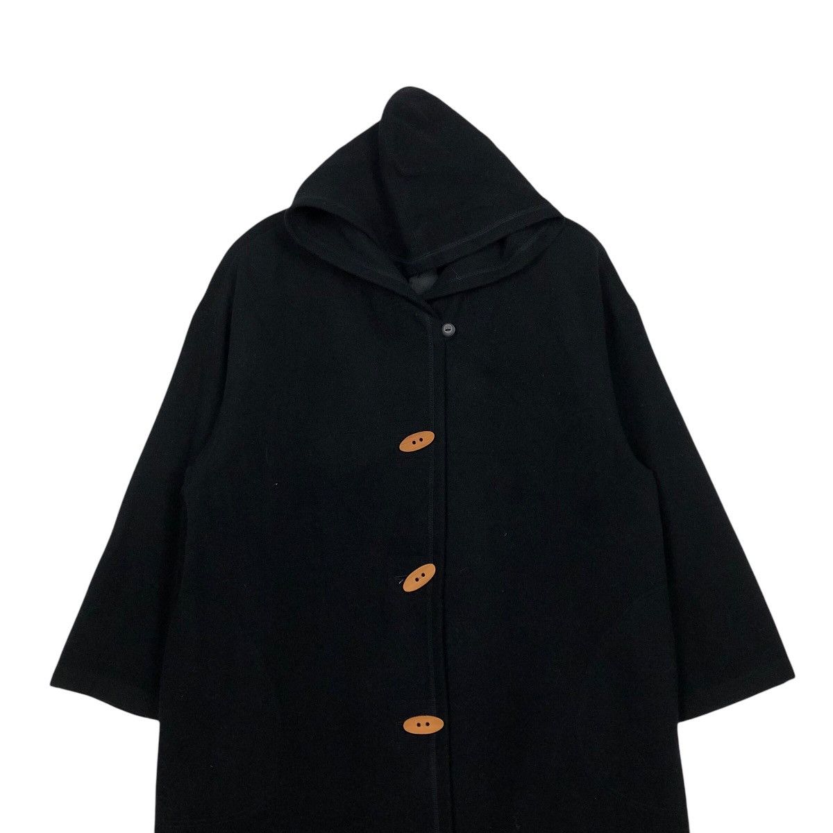 Issey Miyake 📌Rich Black Vintage Long Jacket K&M Collection Avant Garde Size US M / EU 48-50 / 2 - 6 Thumbnail