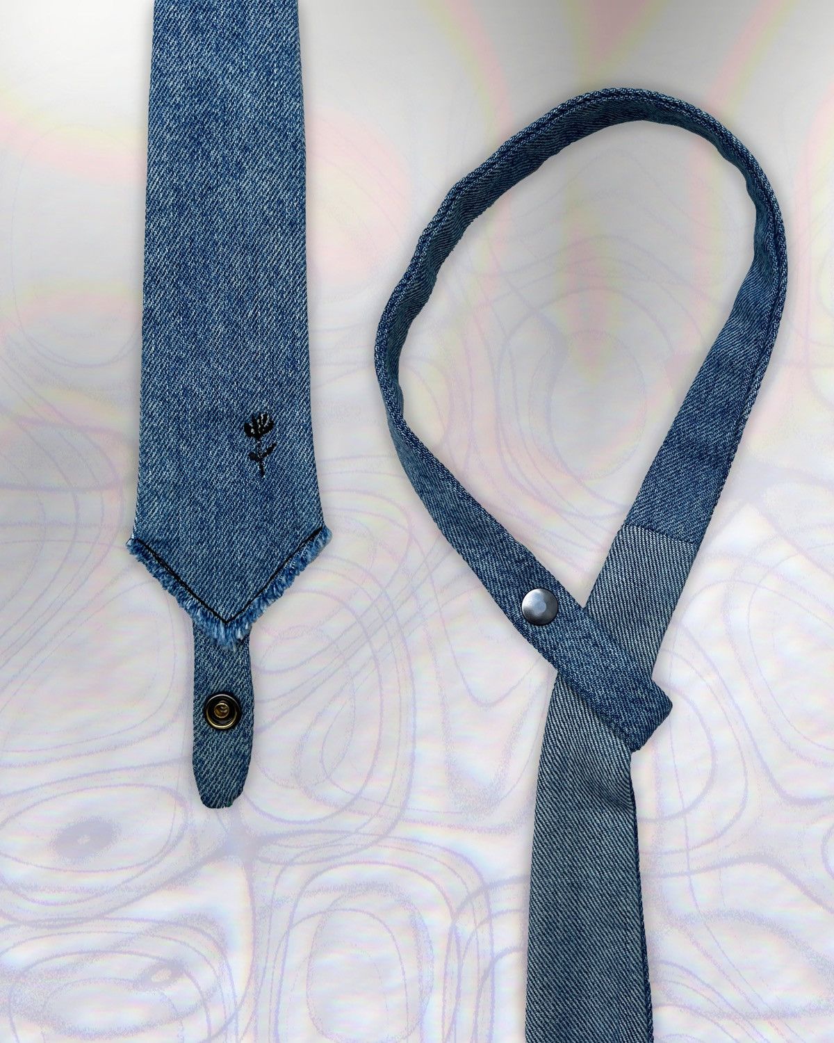 WE Fashion Denim Tie "DAS BÜRO" by Under Tissue Size ONE SIZE - 4 Thumbnail