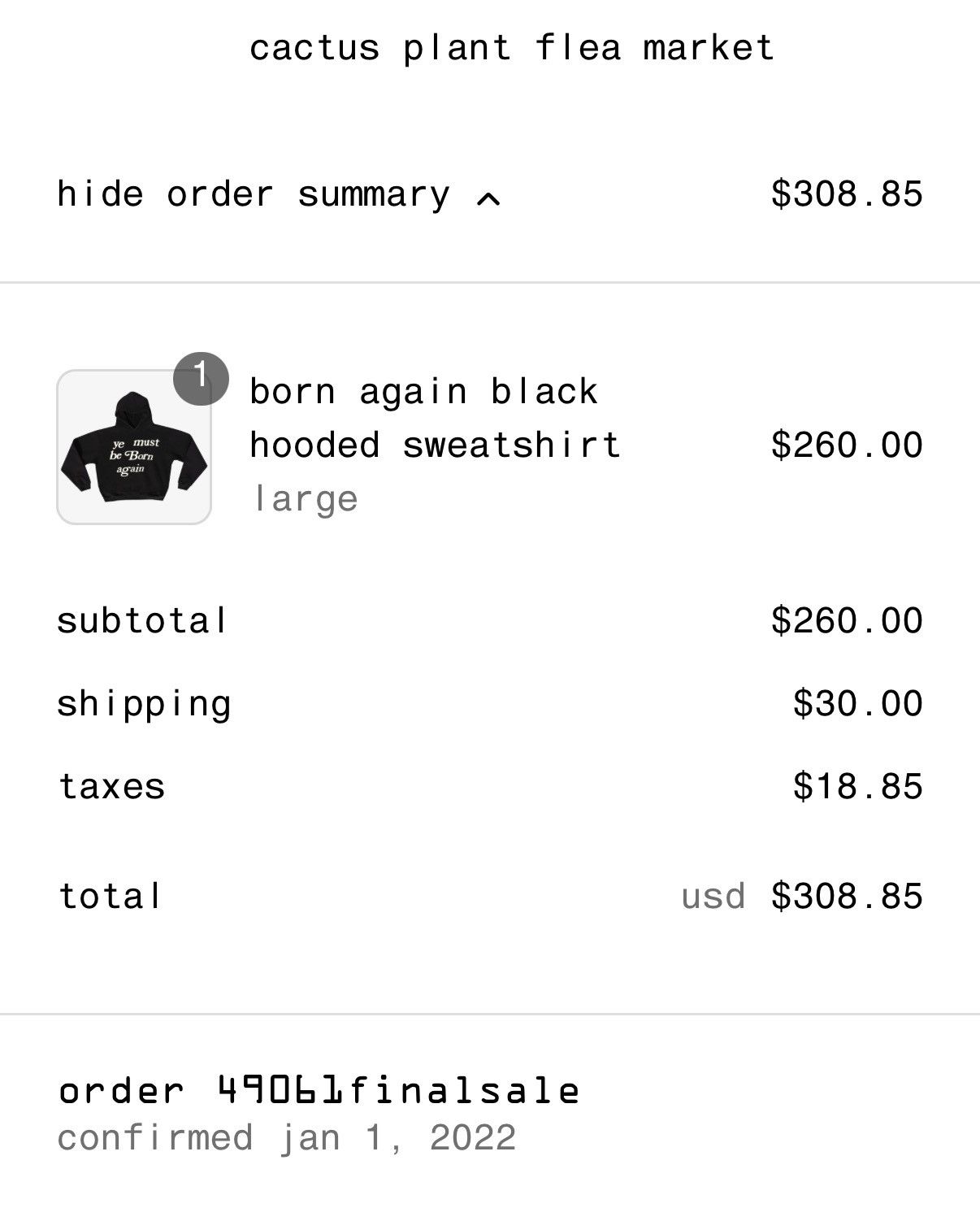 Cactus Plant Flea Market Cactus Plant Flea Market Born Again Hoodie Black Size US L / EU 52-54 / 3 - 4 Thumbnail