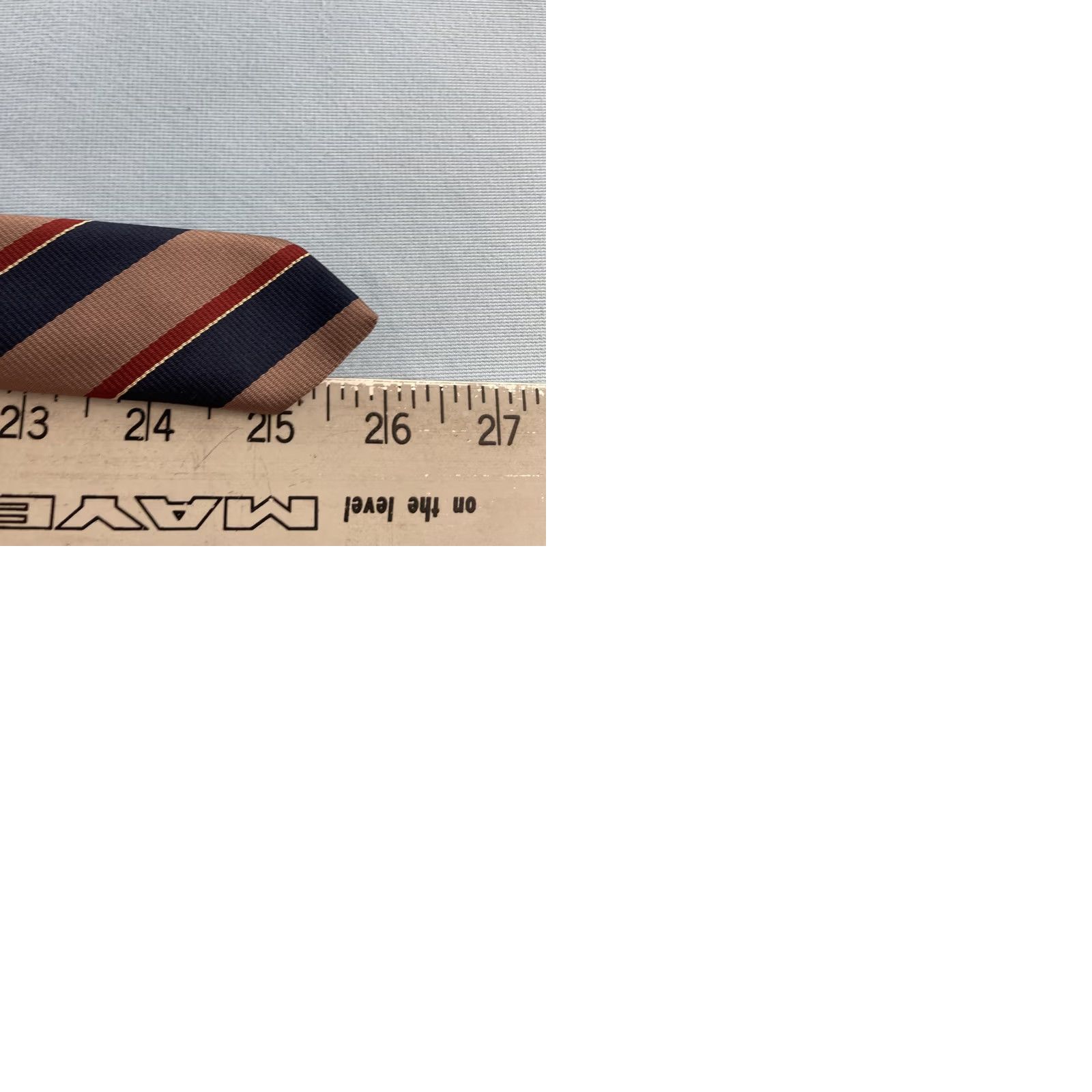 Vintage vtg Angelo Correlli Repp Tie Men Brown Blue Red Stripe Italy Capsule 3x56 Cap 60s 70s Adjustable Handmade Polyester Vintage Surrey Mens Size ONE SIZE - 12 Thumbnail