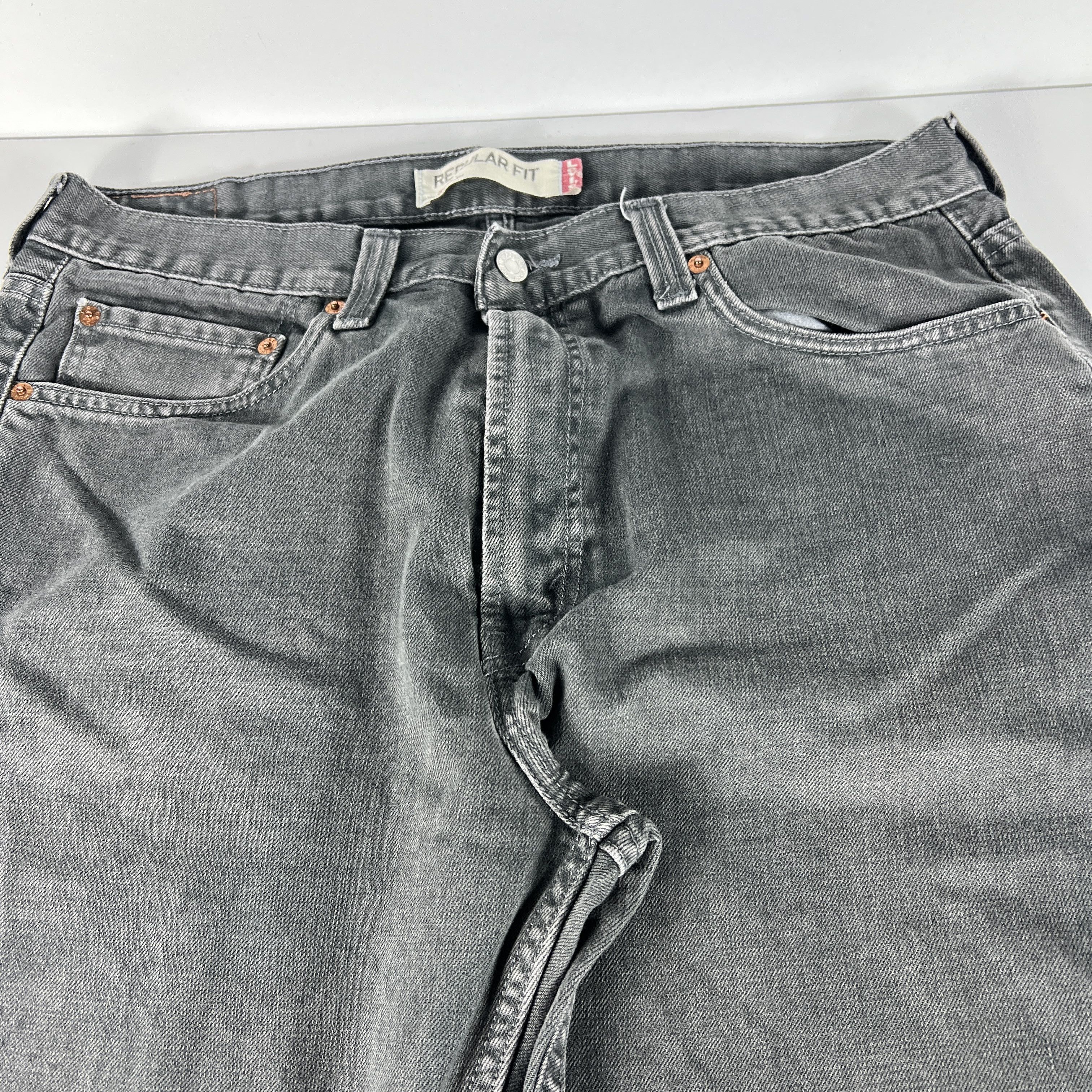 Levi's Levi's Jeans 505 Straight Dark Green Faded Cotton Denim Size US 36 / EU 52 - 2 Thumbnail