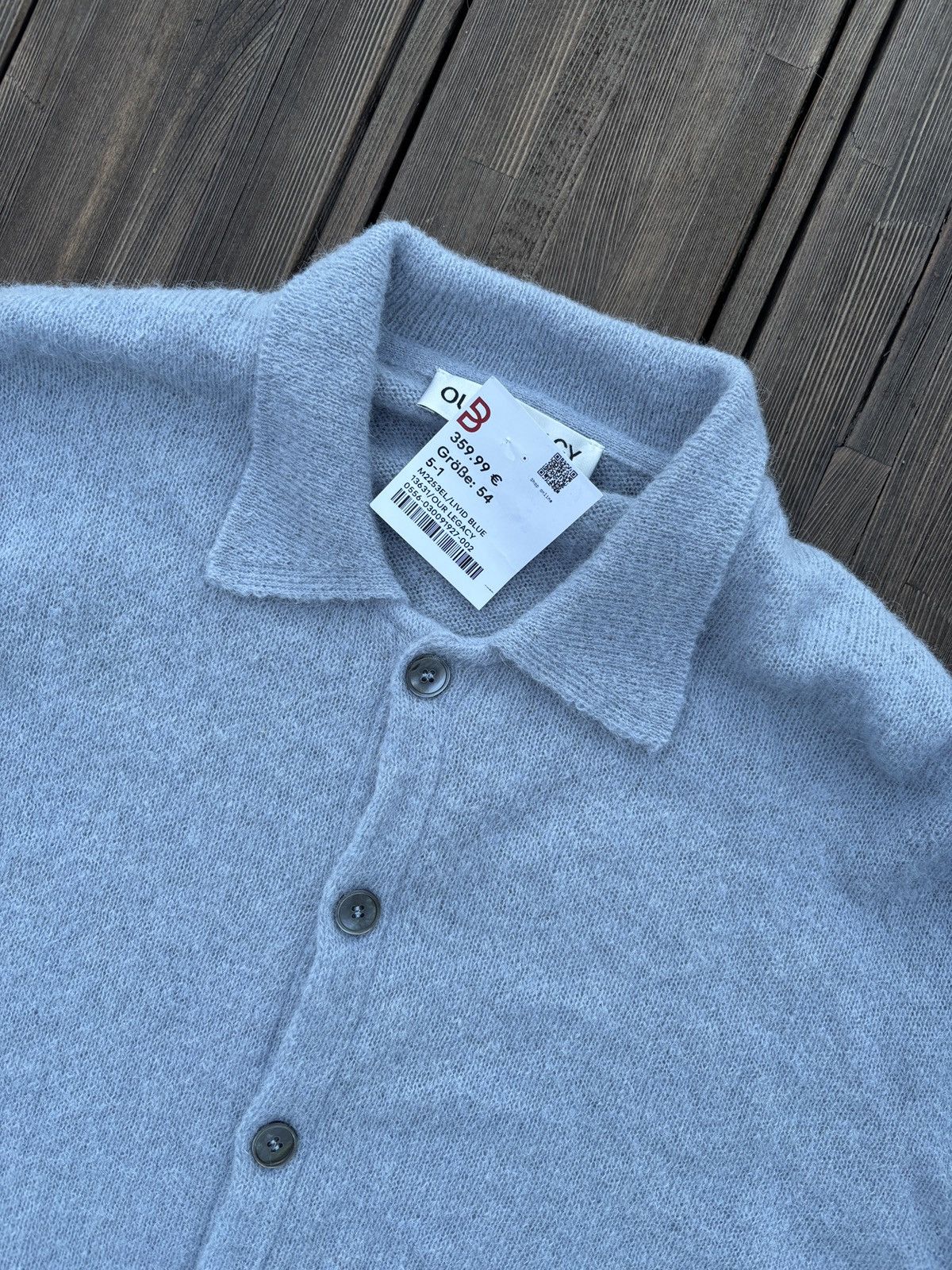 Our Legacy Our Legacy Evening Polo Livid Blue Fuzzy Alpaca Size US L / EU 52-54 / 3 - 9 Thumbnail