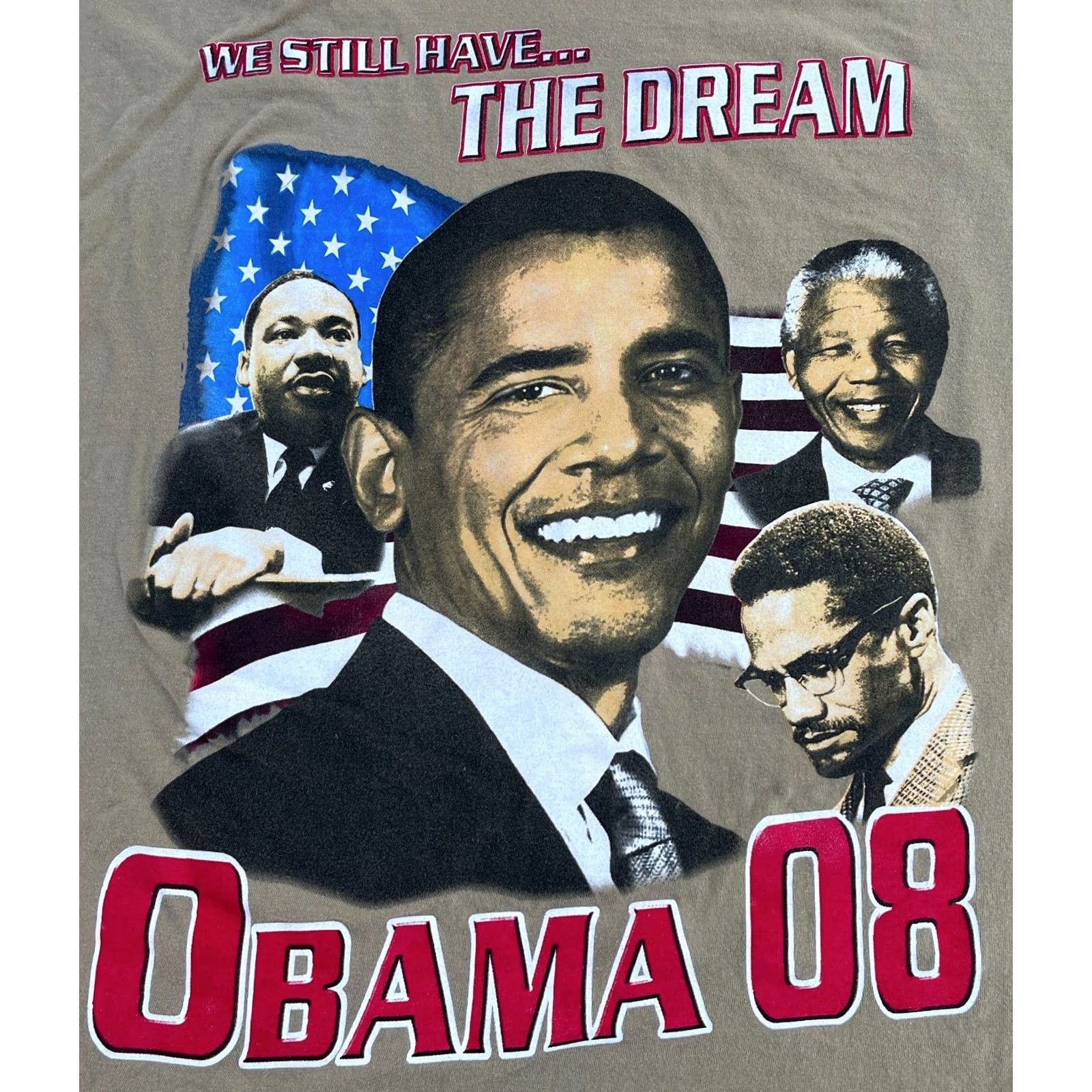 Vintage VINTAGE Men's T-Shirt Obama We Still Have The Dream 2008 3XL Beige Cotton USA Crew Neck Short Sleeve VINTAGE Size US XXL / EU 58 / 5 - 3 Thumbnail