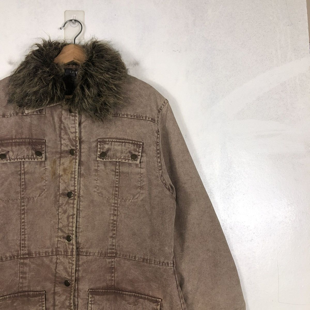 Japanese Brand 📌LONG BIKET JACKET PARKA DESIGN ICY MINK FUR COLLAR Size US L / EU 52-54 / 3 - 9 Thumbnail