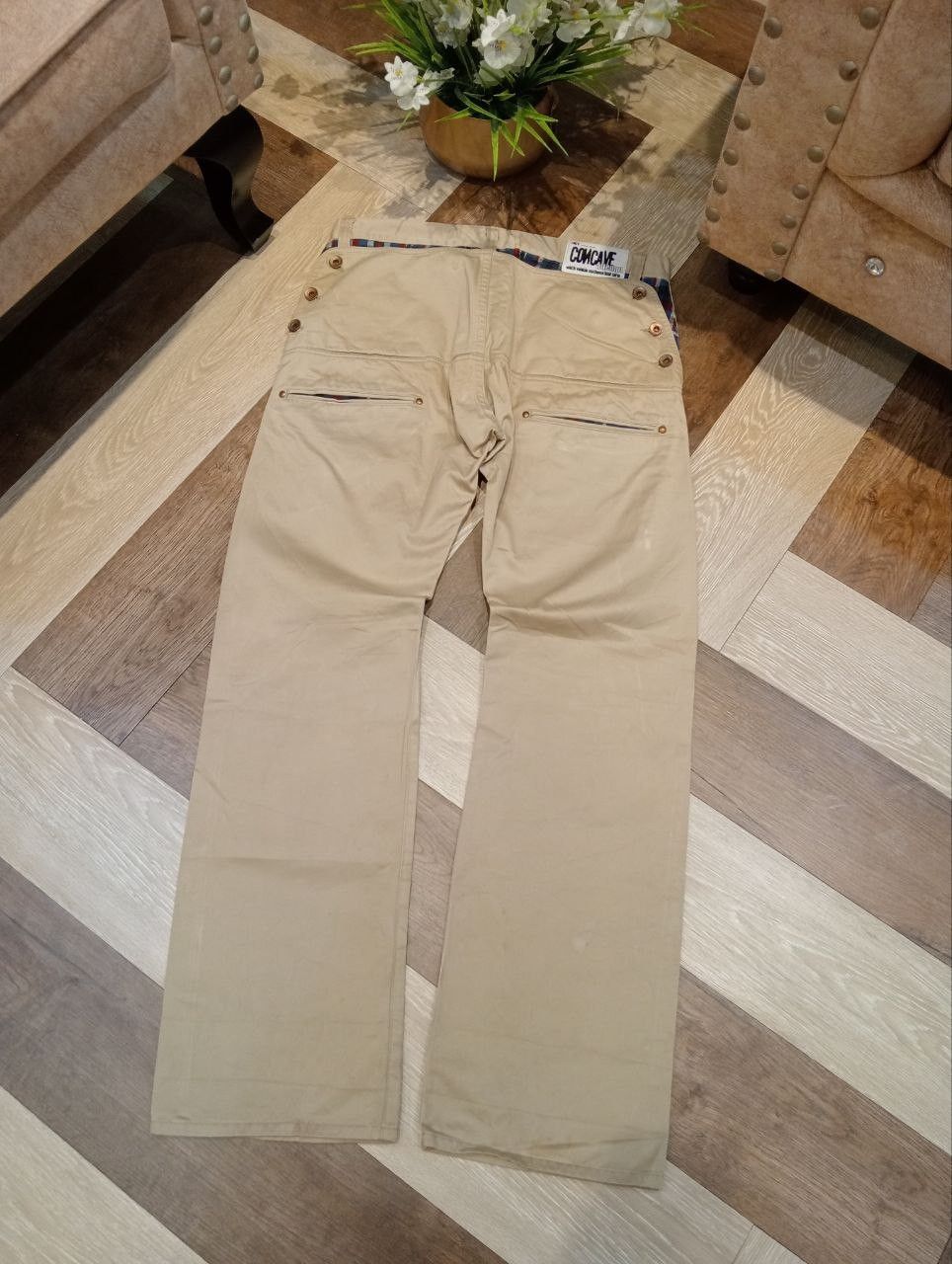 Japanese Brand CNCV CONCAVE ATTEMPT KHAKI COTTON PANTS Size US 35 - 7 Thumbnail