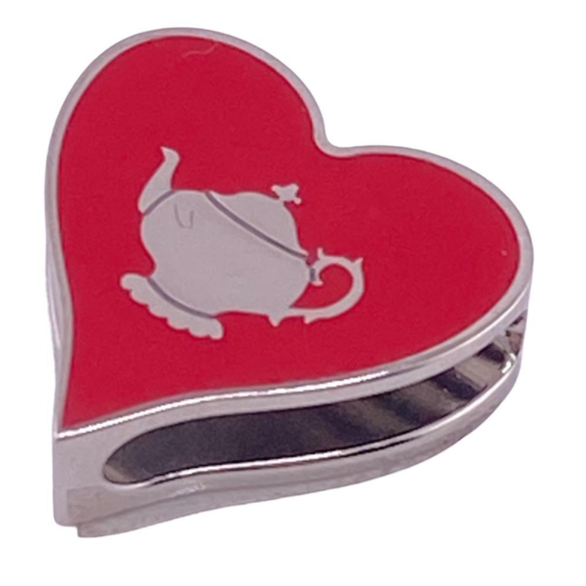 image of Hermes Heart Motif Tea Time Scarf Ring Red Women's Z0006599 in Red Color