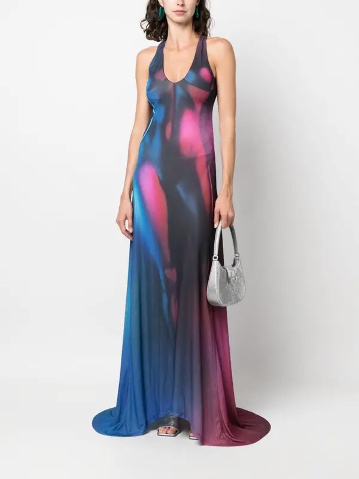 Patrizia Pepe Patrizia Pepe Dress scoop-neck Maxi Purple/Blue Sz S Size S / US 4 / IT 40 - 3 Thumbnail