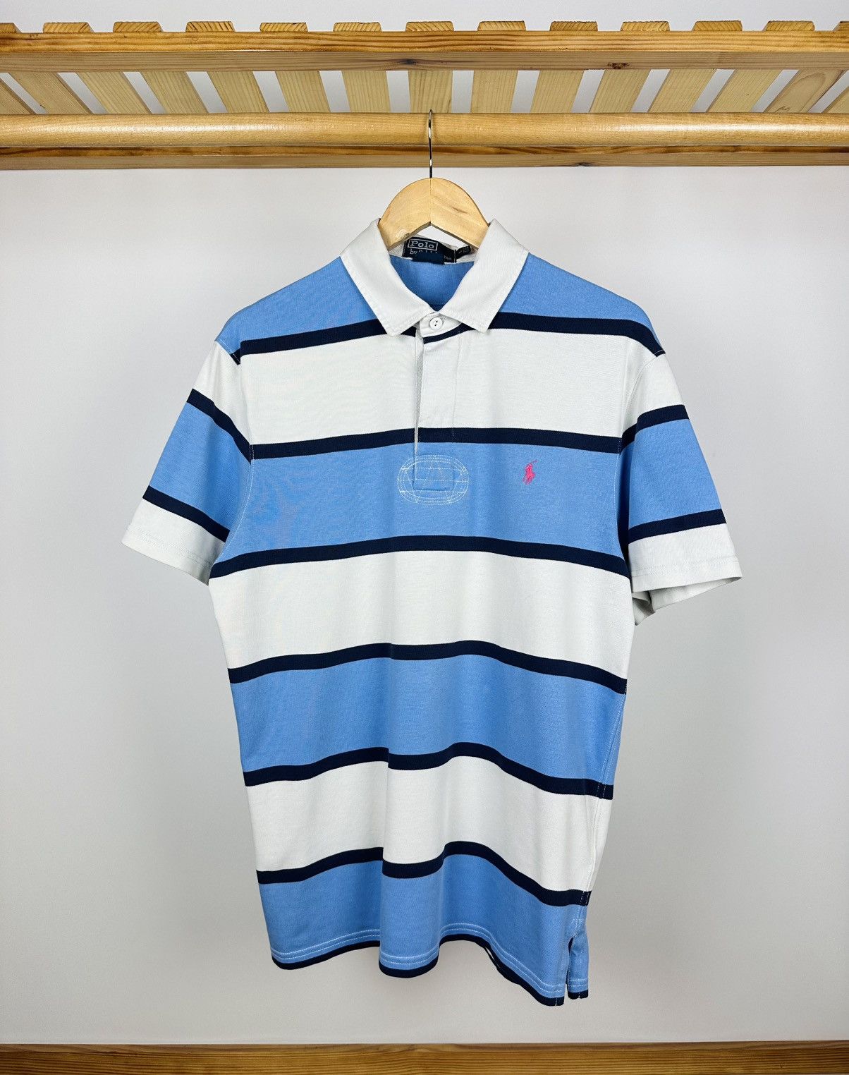 Polo Ralph Lauren Vintage Polo Ralph Lauren Rugby Striped Polos Shirt Size L Size US L / EU 52-54 / 3 - 1 Thumbnail
