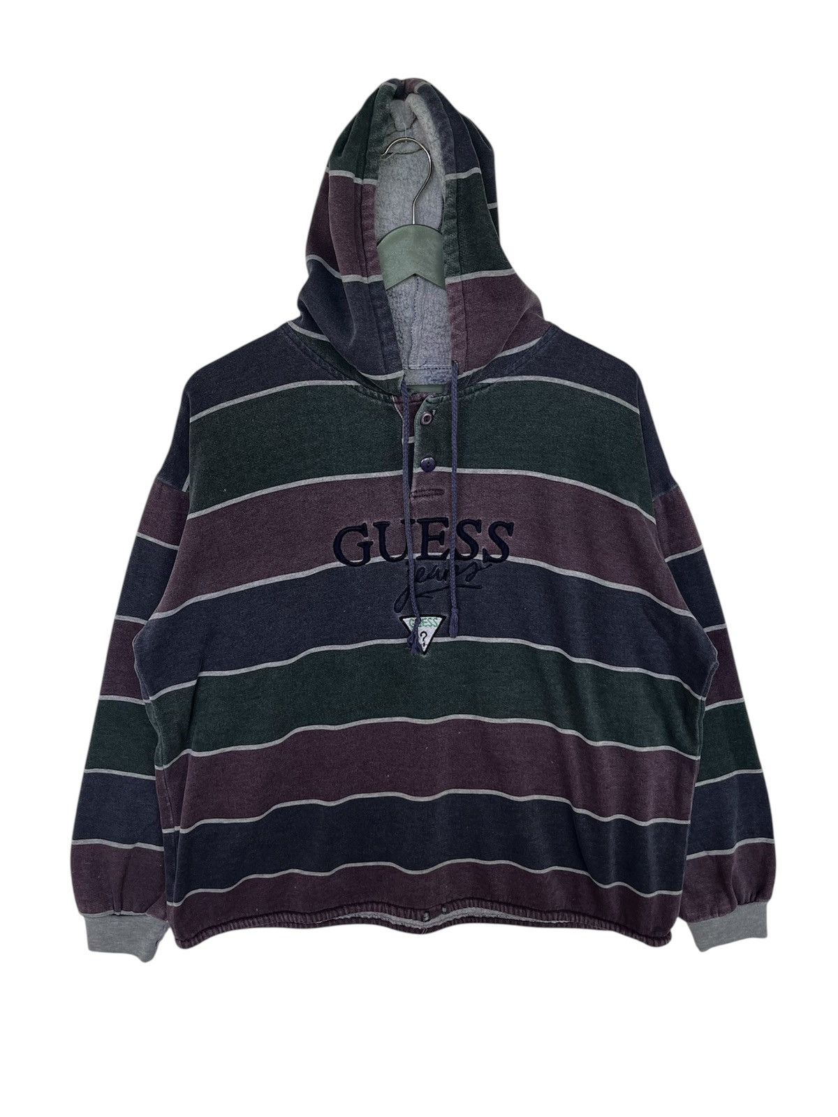Guess Vintage Guess Jeans Half Button Hoodie Size US XL / EU 56 / 4 - 1 Thumbnail