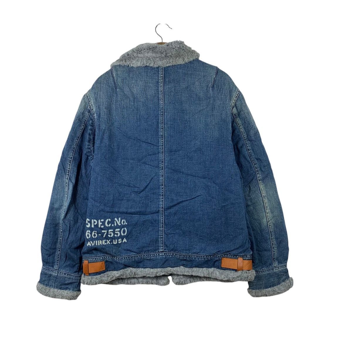 Avirex Vintage AVIREX USA B-3 Spec No 7550 Shearling Denim Jacket Size US L / EU 52-54 / 3 - 7 Thumbnail