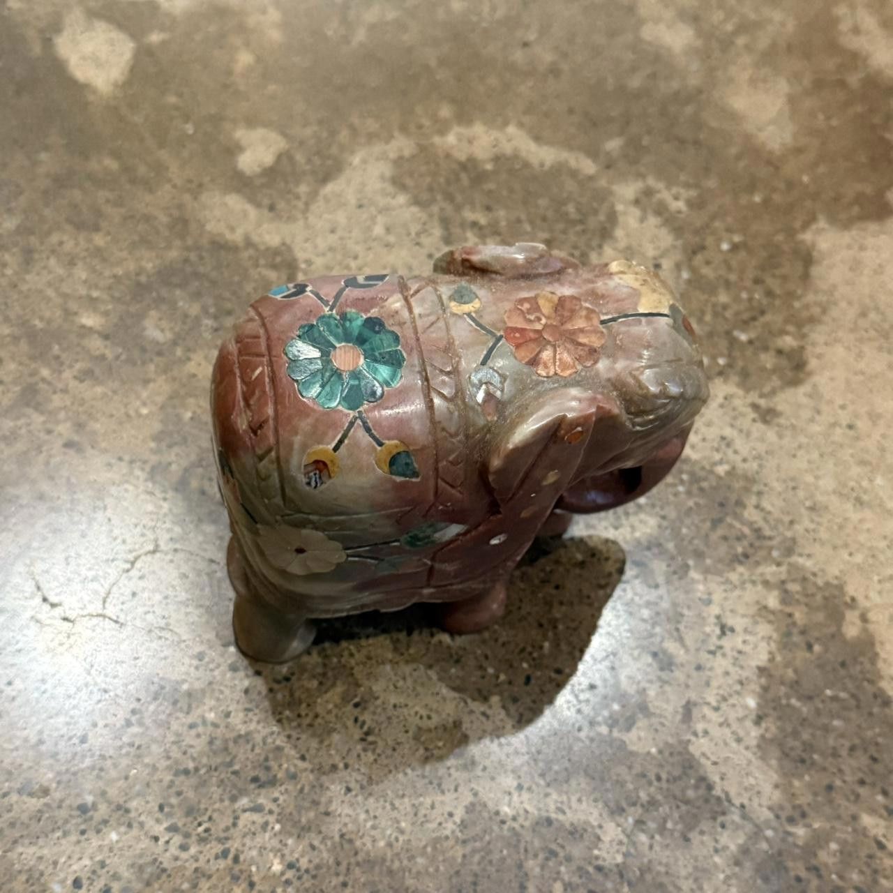 Designer Floral Stone Elephant Figure Size ONE SIZE - 2 Thumbnail