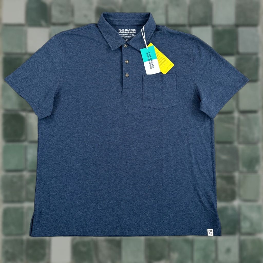 Vintage Fair Harbor Kismet Polo Shirt Blue Dark Denim 2XL Men NWT Golf Shirt Polo Shirt Breathable Short Sleeve Cotton Polyester Clothing Shirt Size US XXL / EU 58 / 5 - 1 Thumbnail