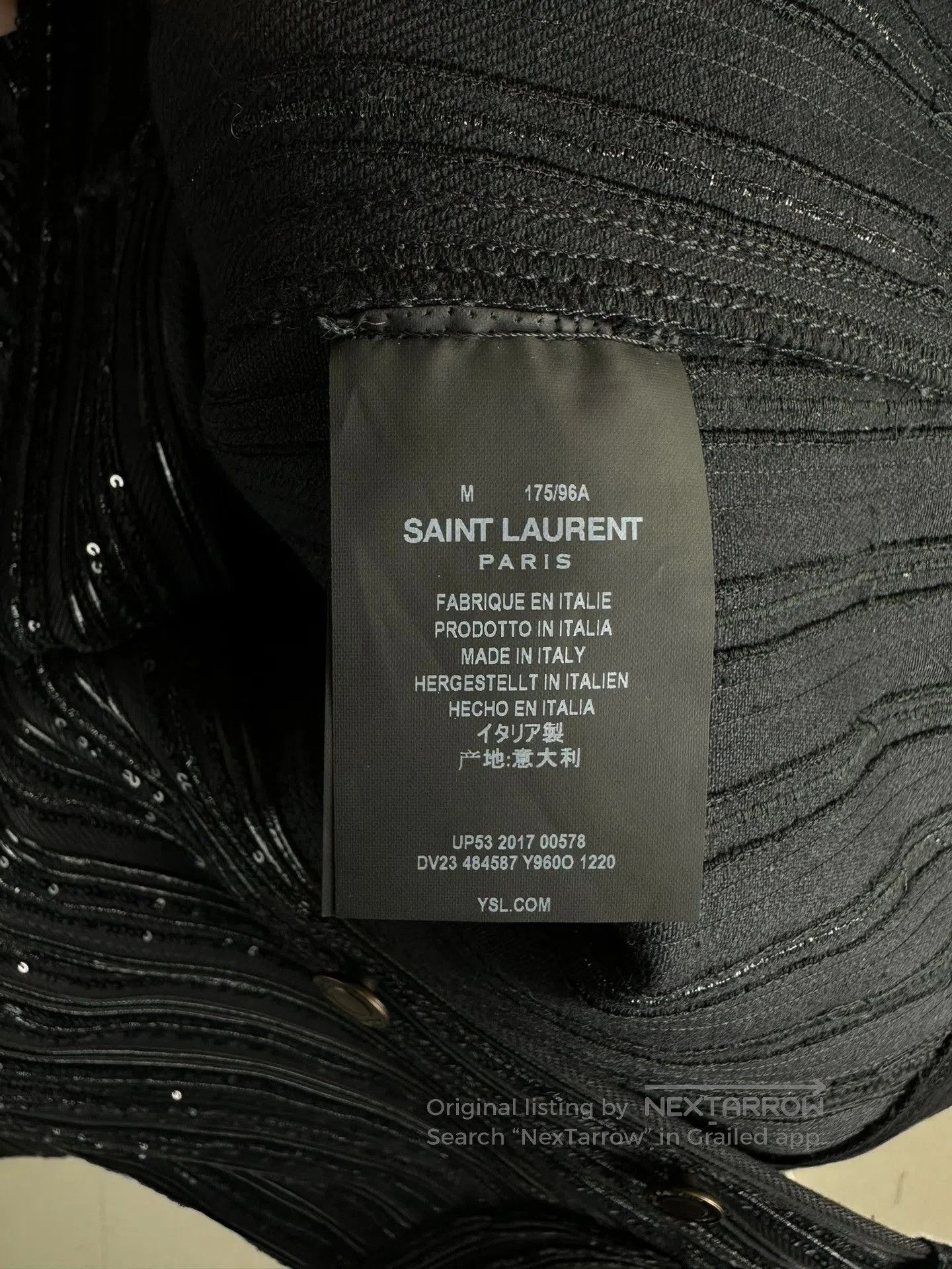 Saint Laurent Paris Saint Laurent Scaled Beaded Denim Jacket. Size US M / EU 48-50 / 2 - 5 Thumbnail