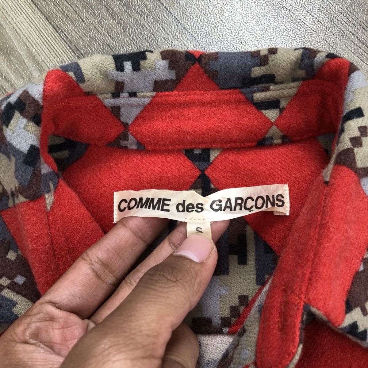 Comme des Garcons 2000s Comme des Garcons CDG Check Pixel Wool Shirt Designer Size US S / EU 44-46 / 1 - 6 Thumbnail