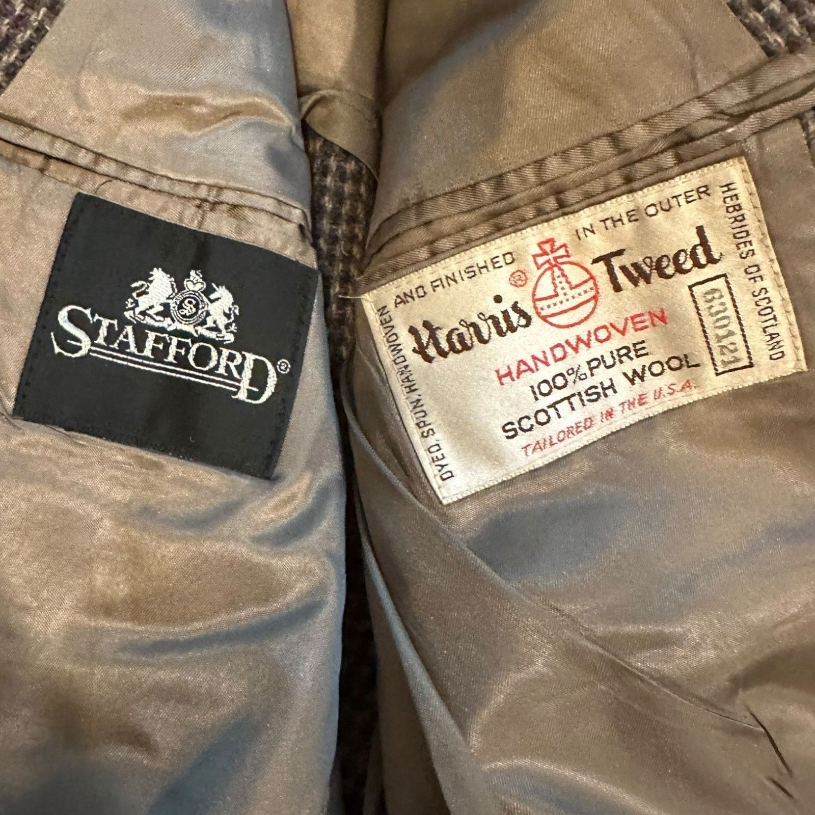 Harris Tweed × Stafford Stafford x Harris Tweed 42R Wool Check Weave Sport Coat Size 42R - 4 Thumbnail