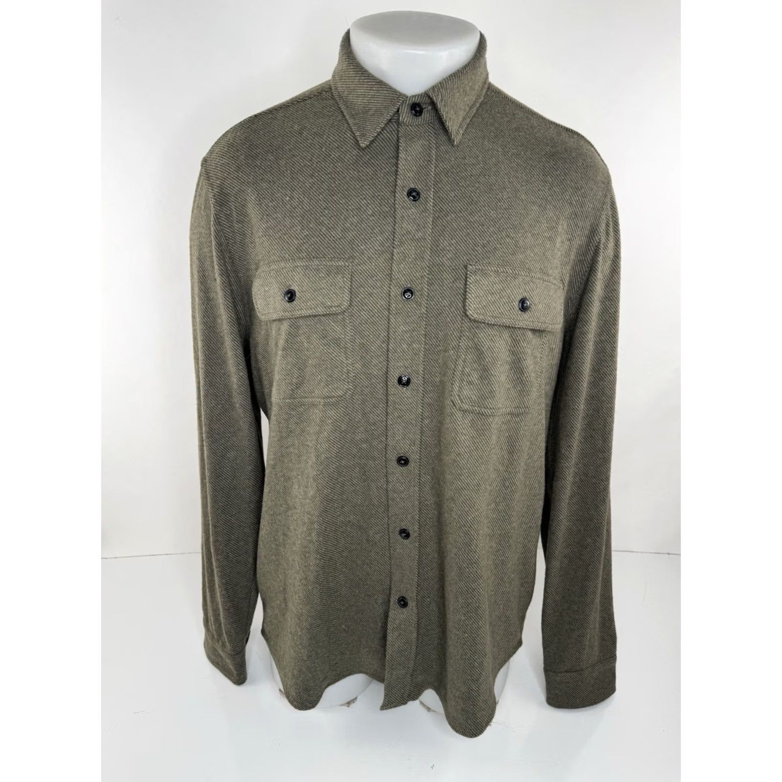 Faherty Faherty Shirt Jacket Flannel Mens L Green Long Sleeve Button-Up B2 NEW with Tags Size US L / EU 52-54 / 3 - 2 Thumbnail