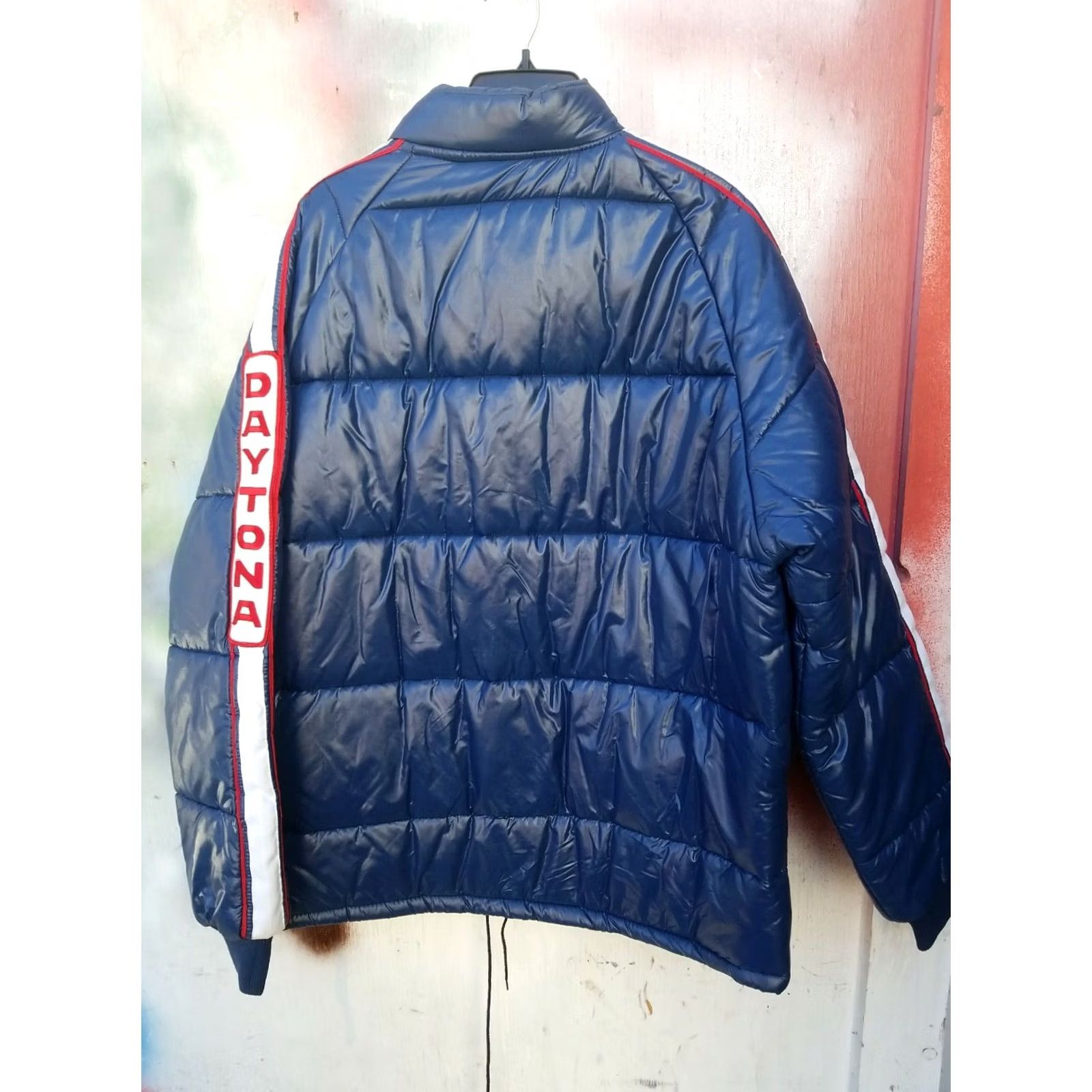 Vintage VTG 80s BOB READ NASCAR LARGE Daytona PROMO Winston Cup RJ Reynolds Jacket coat Mens L Blue Embroidered Patch Zip Snap Quilted Nylon Softshell Vintage Size US L / EU 52-54 / 3 - 4 Thumbnail