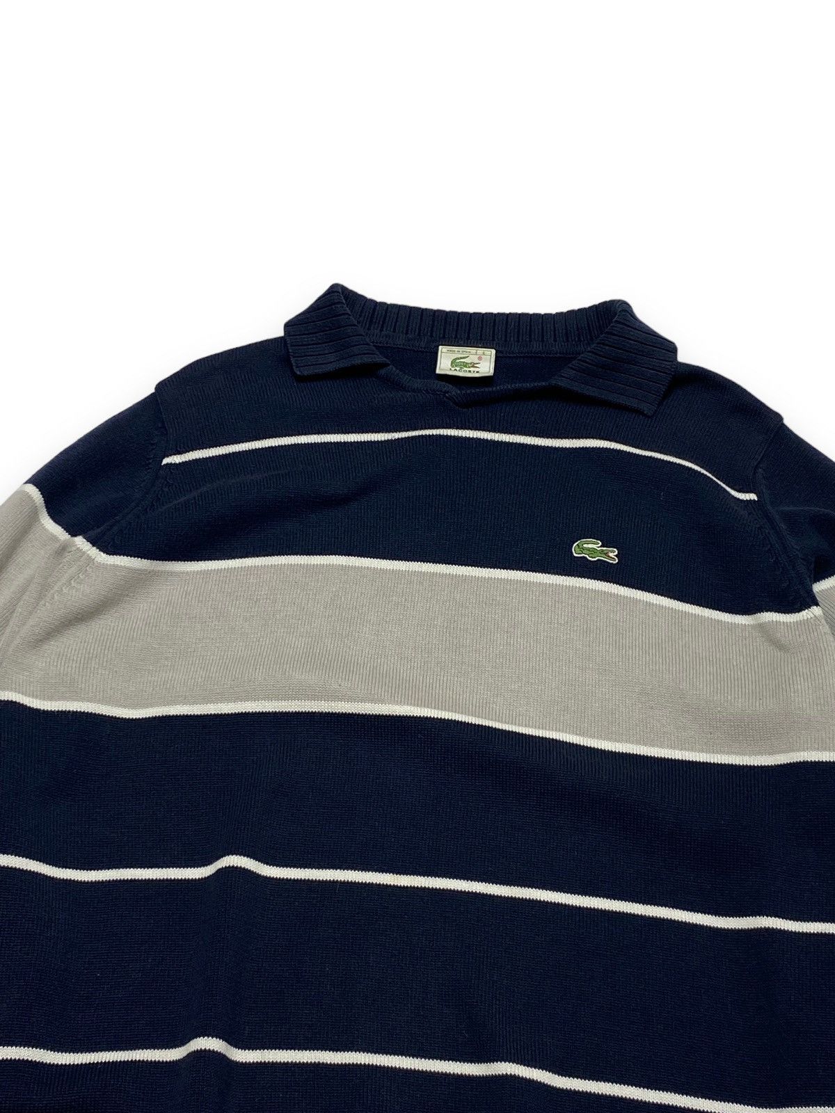 Lacoste 90s Vintage LACOSTE Rugby Sweatshirt Navy Collar Size US L / EU 52-54 / 3 - 2 Thumbnail