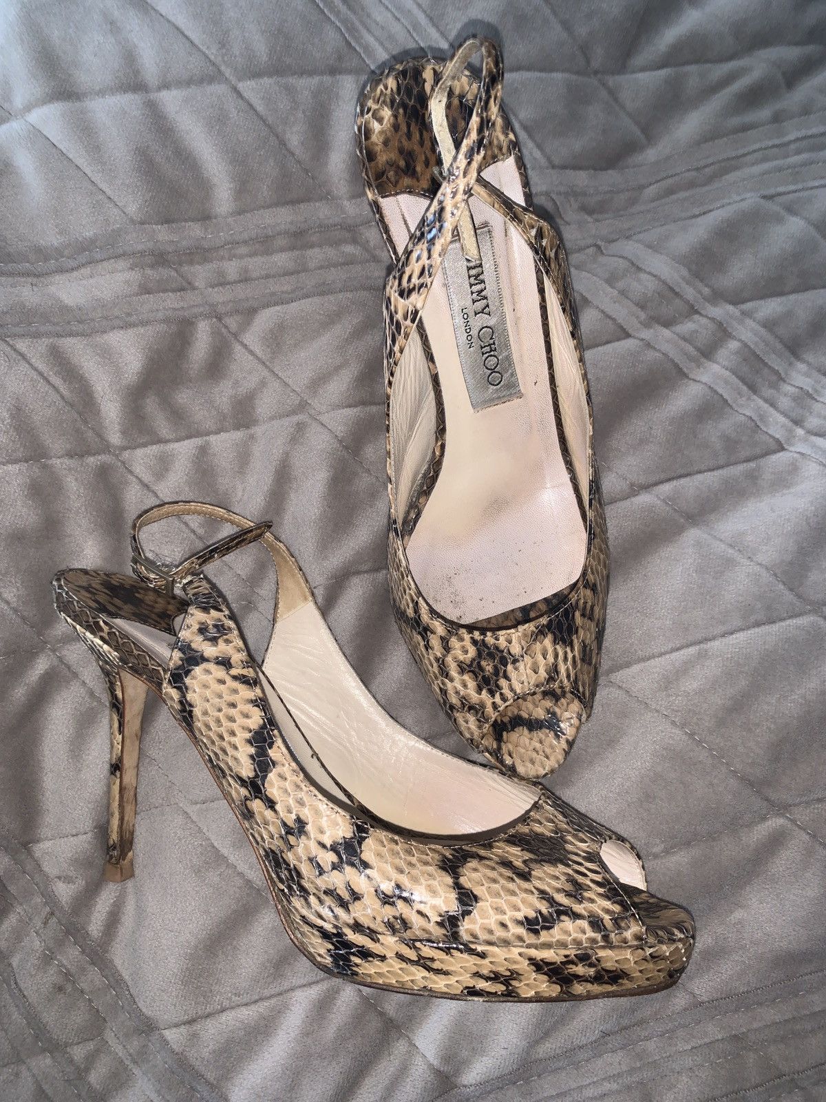 Jimmy Choo Jimmy Choo Snake Slingback Heels Size US 6 / IT 36 - 1 Thumbnail