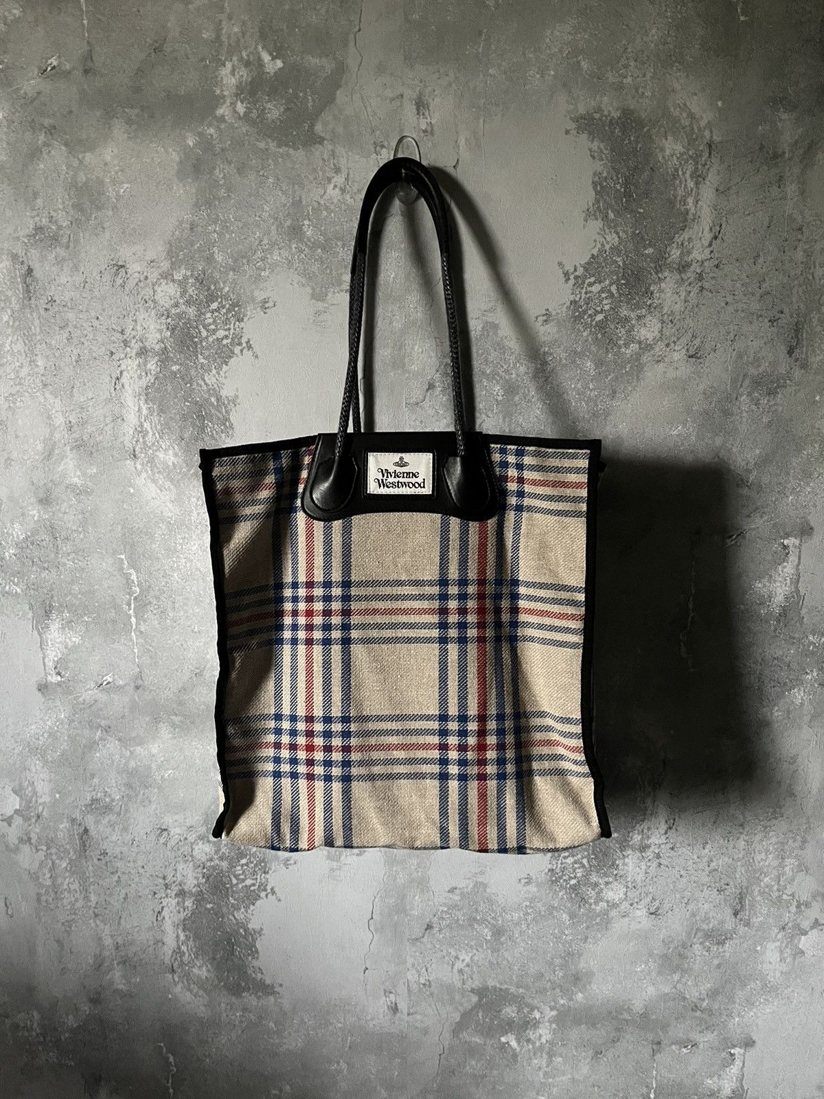 Vivienne Westwood Vivienne Westwood beige tartan Elena folded shopper tote  | Grailed