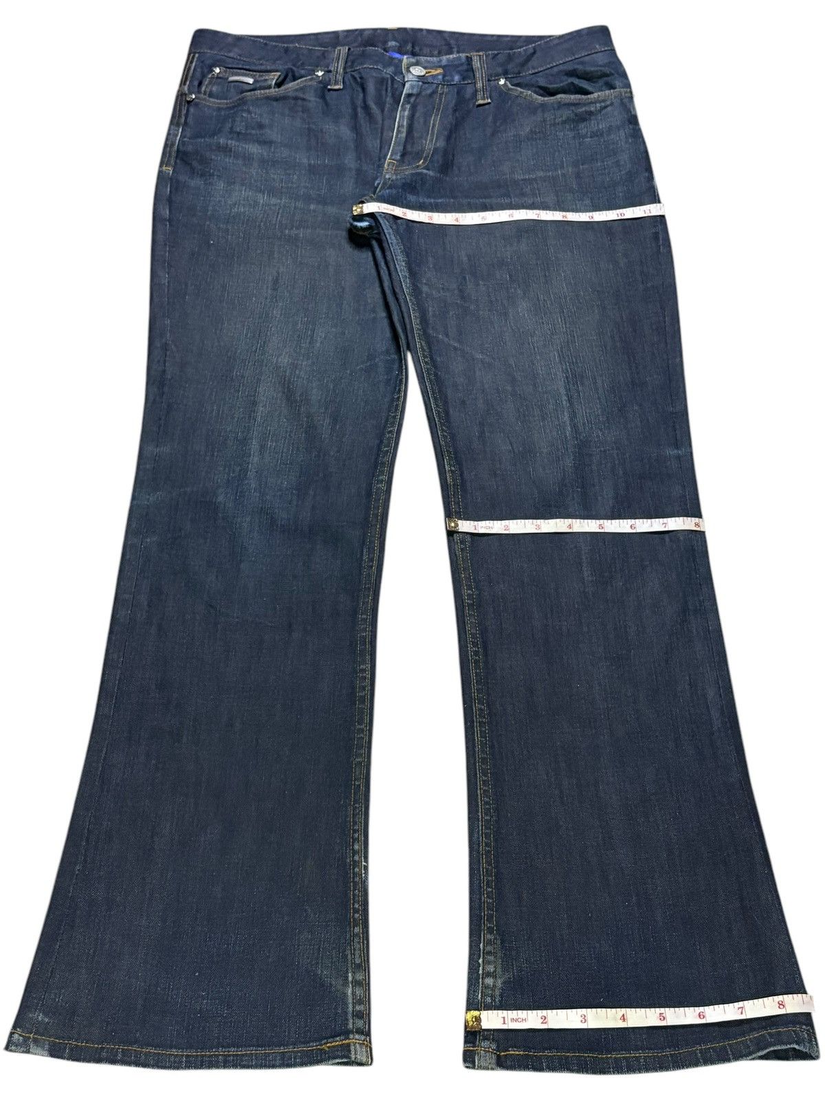 Japanese Brand × Tornado Mart Vintage Japanese Brand Mud Wash Distressed Rip Flare Jean Size US 34 / EU 50 - 14 Thumbnail