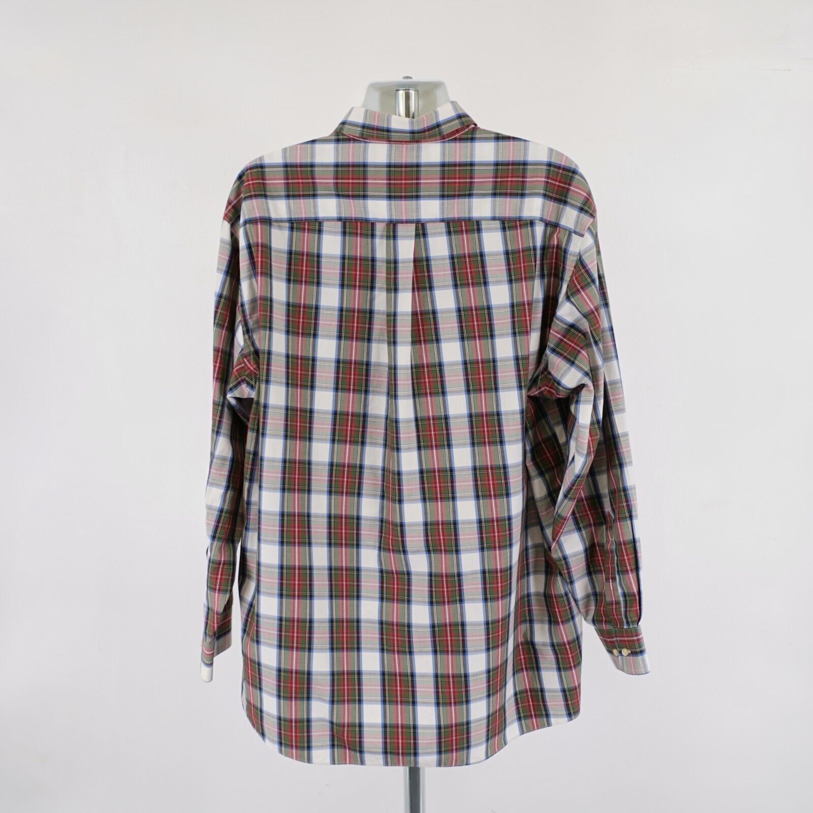 Jos. A. Bank DAMAGED Jos A Bank Traveler's XL Green Red Blue Plaid Button Size US XL / EU 56 / 4 - 6 Thumbnail