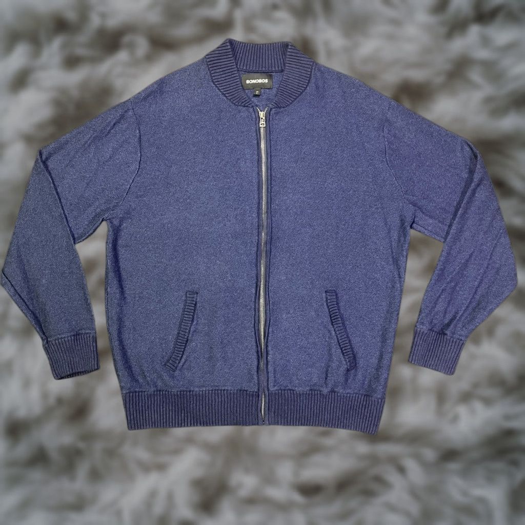 Bonobos Bonobos Cardigan Mens XL Blue Slim Fit Full Zip Sweater Grandpa Size US XL / EU 56 / 4 - 1 Thumbnail