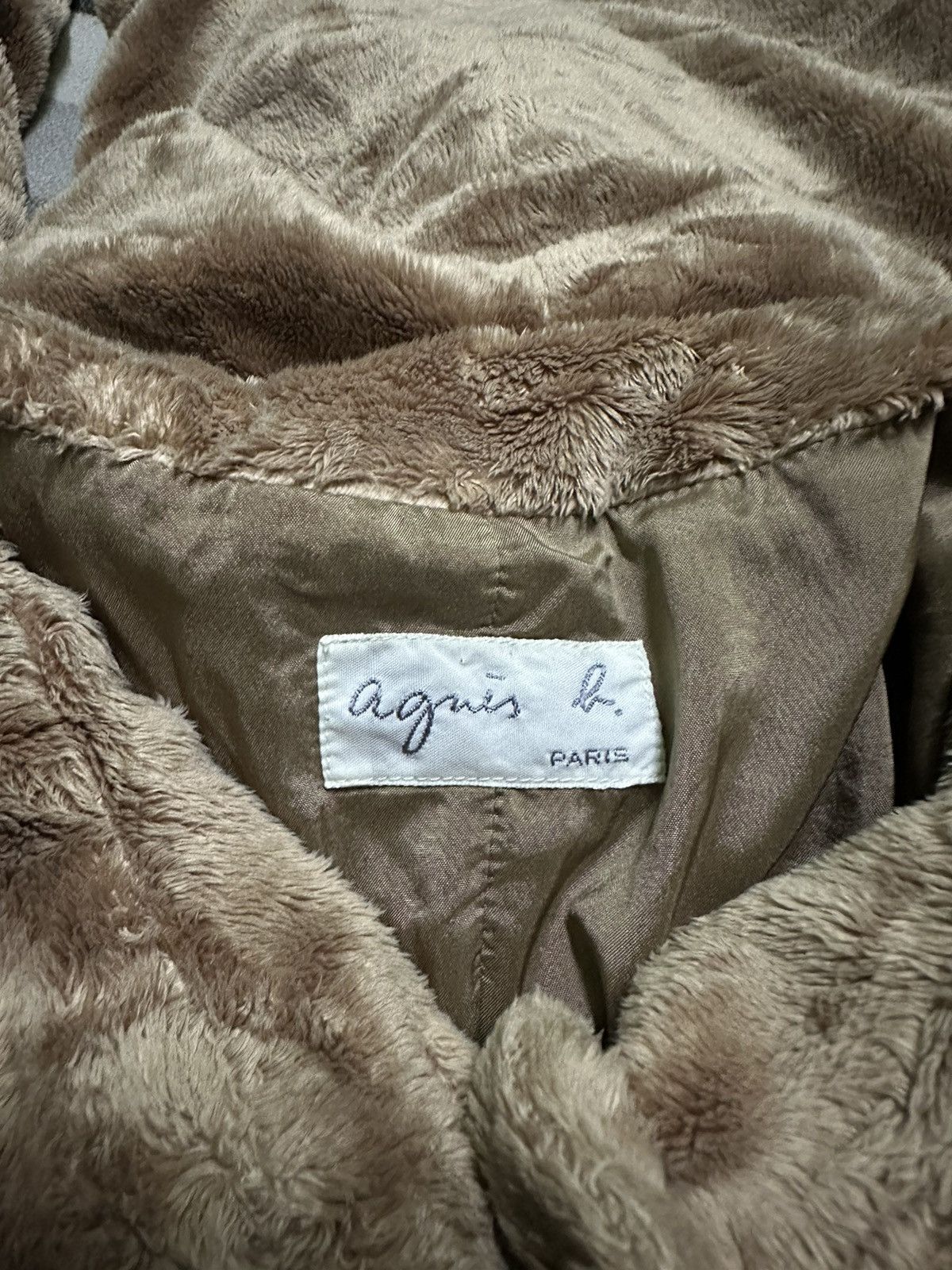 agnes b. Agnès b. beige faux-fur coat Size L / US 10 / IT 46 - 11 Thumbnail