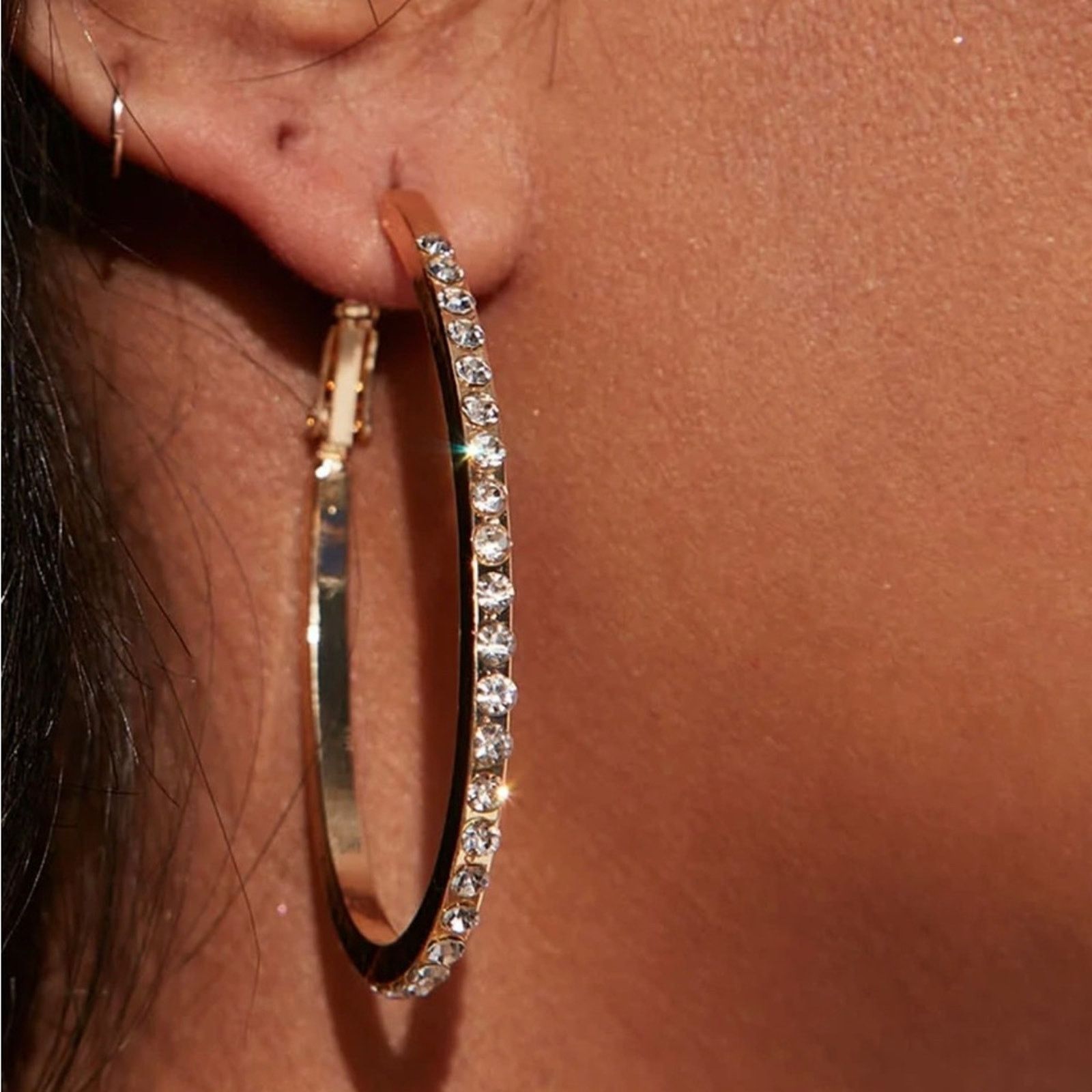 Other FASHION NOVA Too Cool For You Hoop Earrings NWT Size ONE SIZE - 1 Thumbnail
