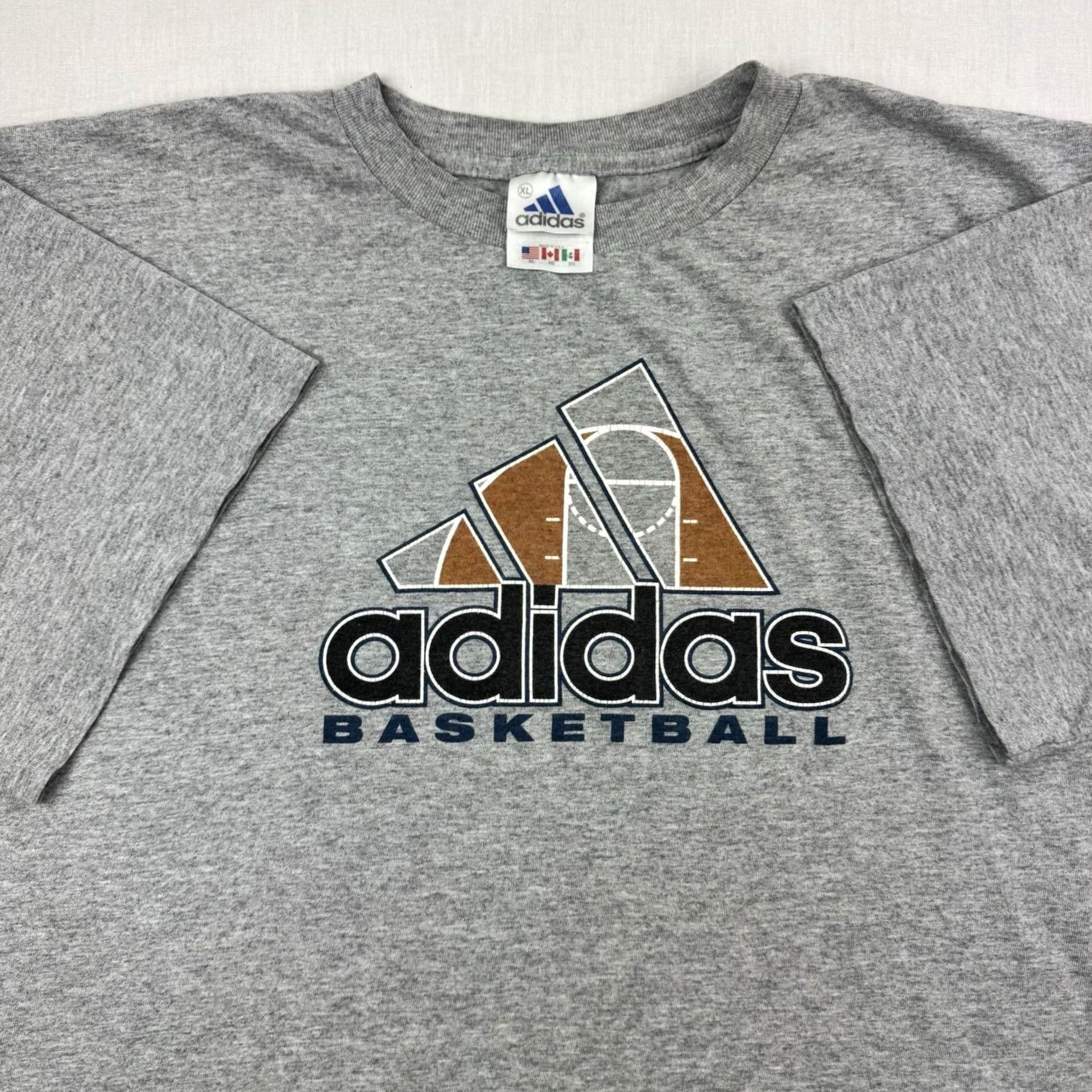 Adidas VINTAGE adidas Basketball T Shirt Adult XL Gray 90s USA Mens Size US XL / EU 56 / 4 - 2 Thumbnail