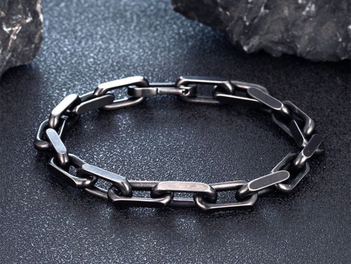 Japanese Brand Vintage Oxidized Chain Link Men Bracelet Size ONE SIZE - 1 Thumbnail