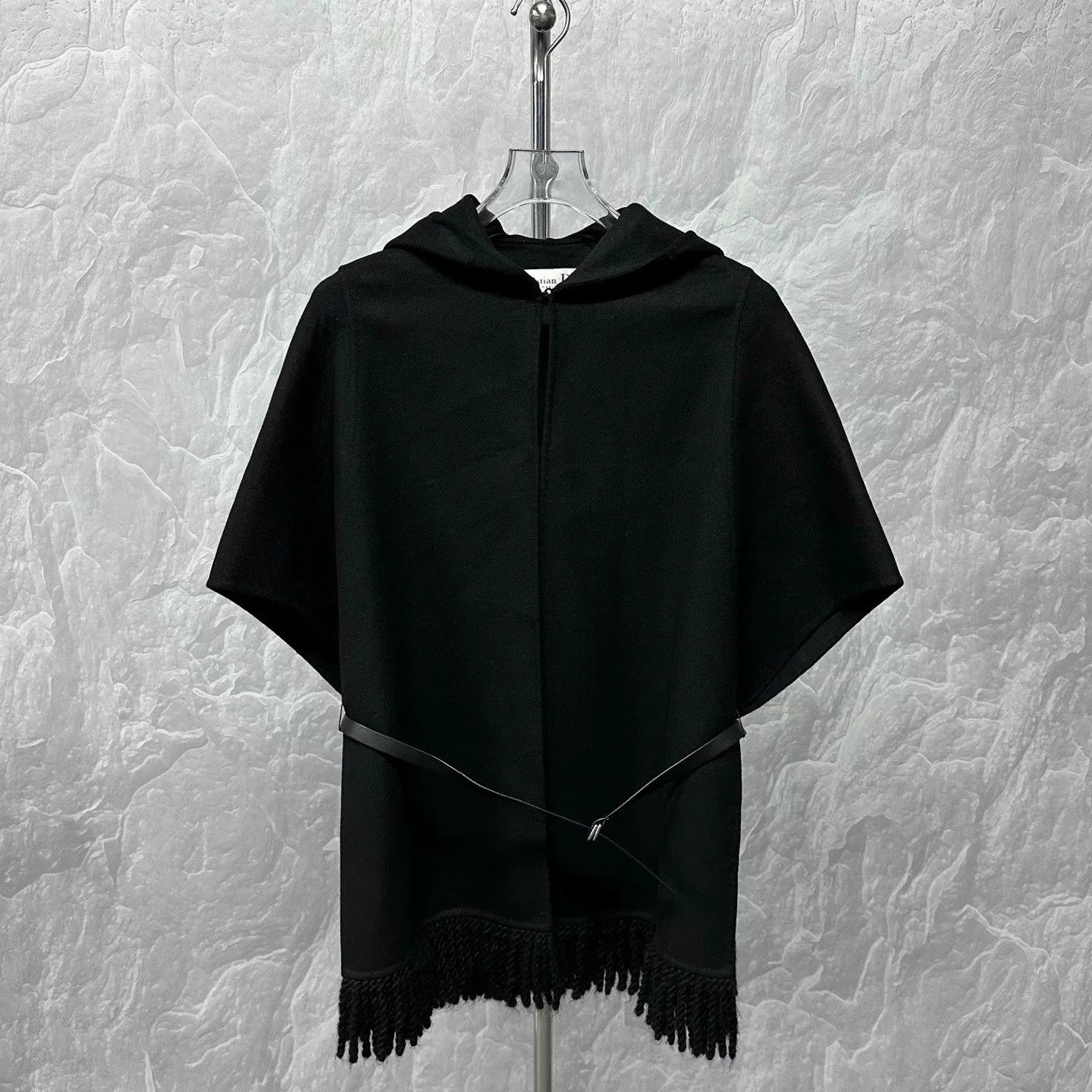Dior black hooded wool cape by dior Size XS / US 0-2 / IT 36-38 - 1 Thumbnail